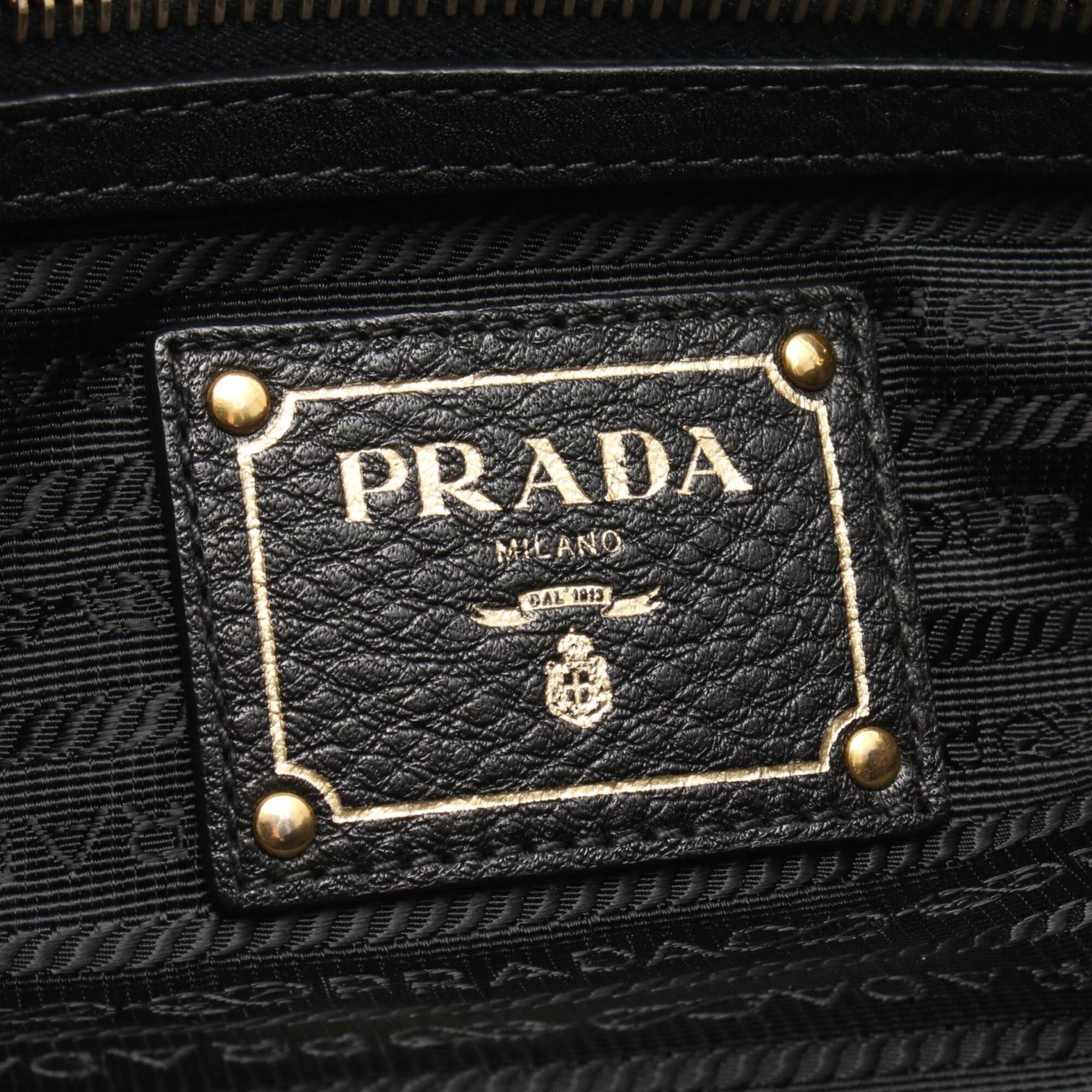 Prada Black Nylon Leather Handbag (Pre-Owned)