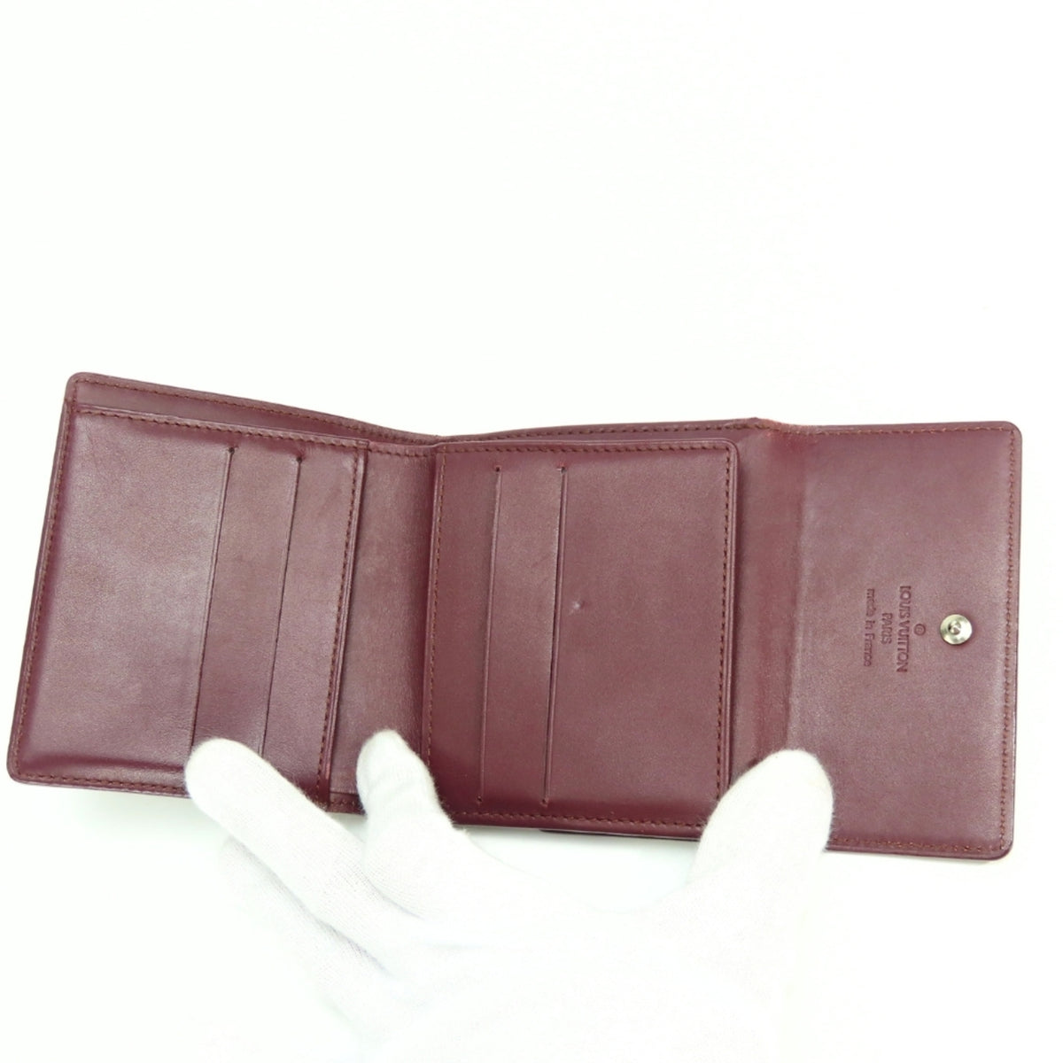 Louis Vuitton Bordeaux Violet Monogram Mat Wallet (Tri-Fold) (Pre-Owned)