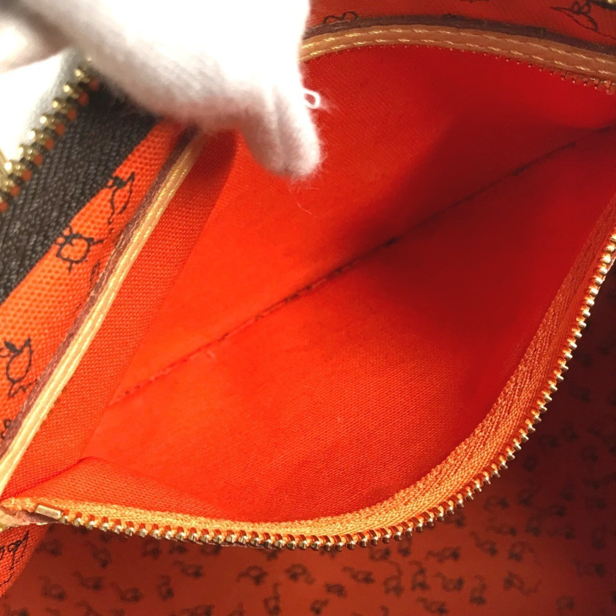 Louis Vuitton Brown Orange Monogram Canvas Boston Bag Handbag Shoulder Bag (Pre-Owned)