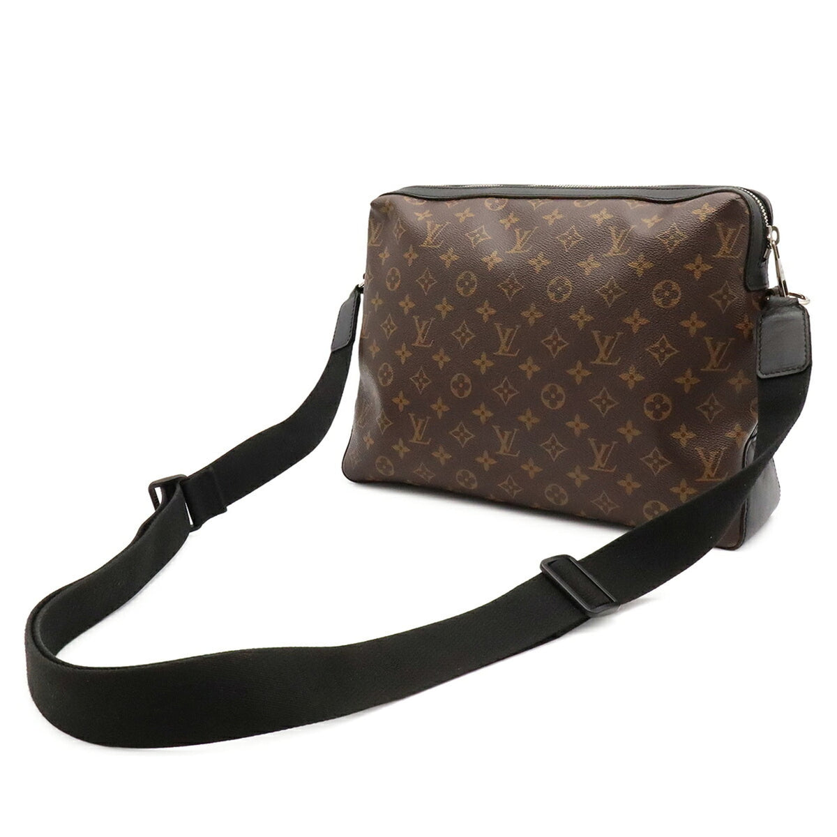 Louis Vuitton Black Brown Monogram Canvas Pvc Coated Canvas Leather Handbag Shoulder Bag (Pre-Owned)