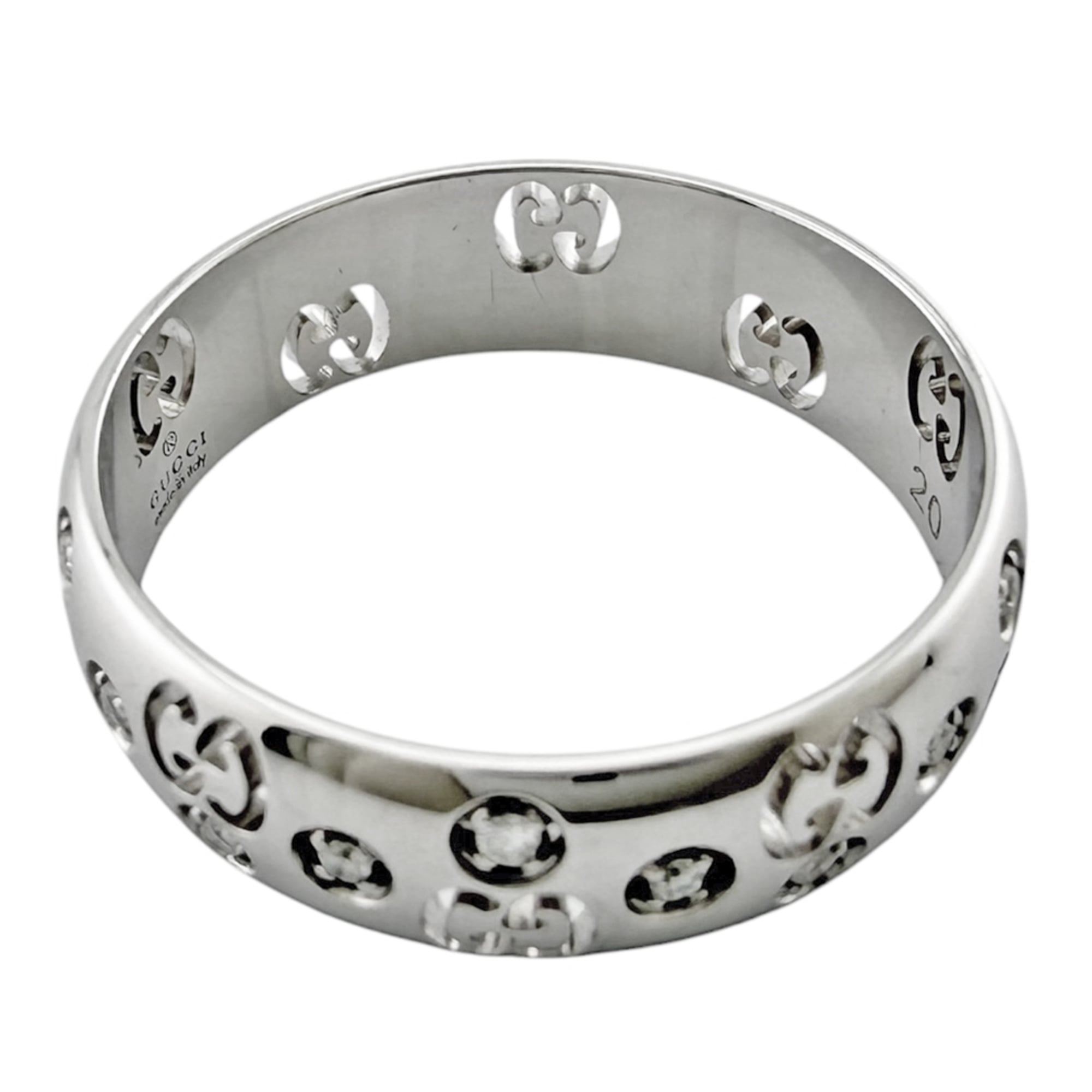 Gucci Icon Silver White Gold (18K) Band Ring (Pre-Owned)