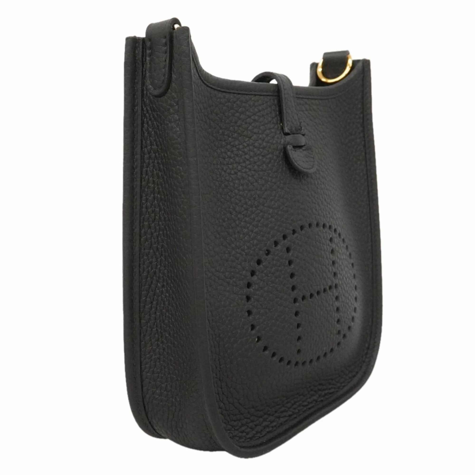 Hermes Black Taurillon Clemence Leather Shoulder Bag (Pre-Owned)