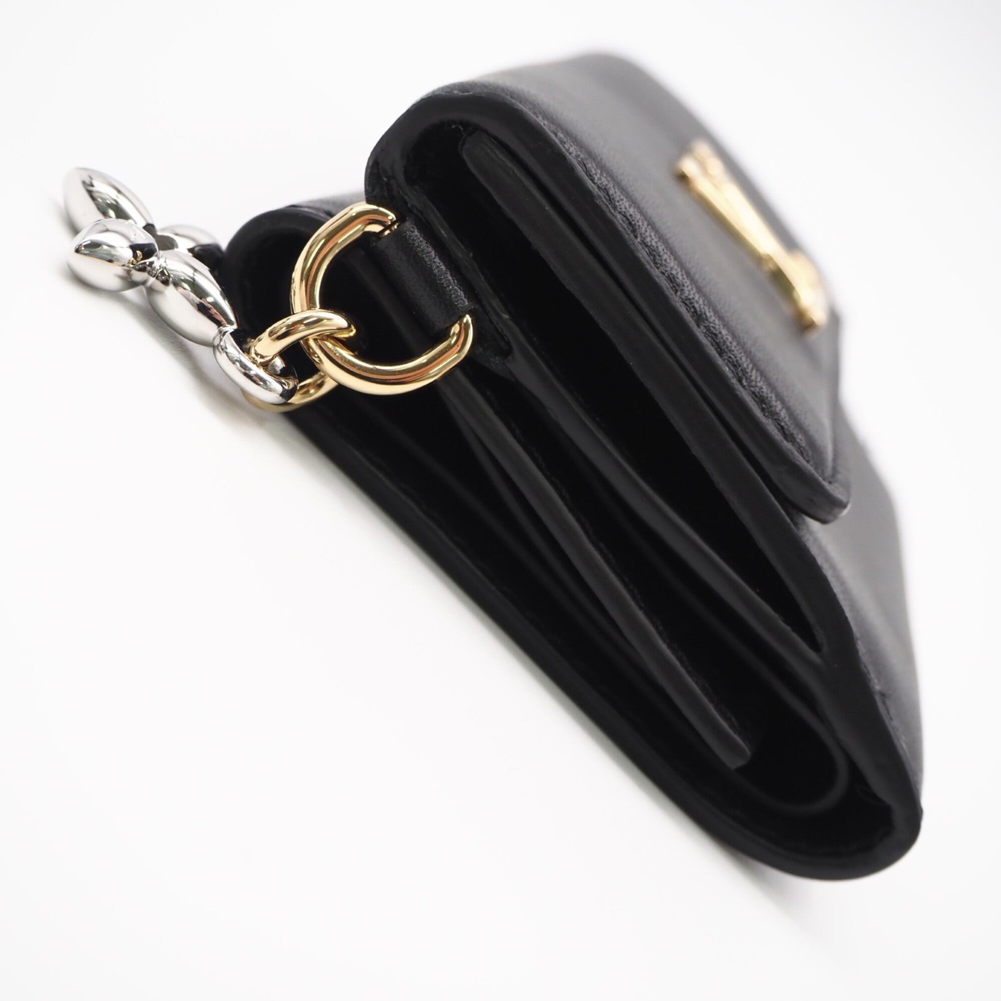 Louis Vuitton Black Leather Wallet (Tri-Fold) (Pre-Owned)