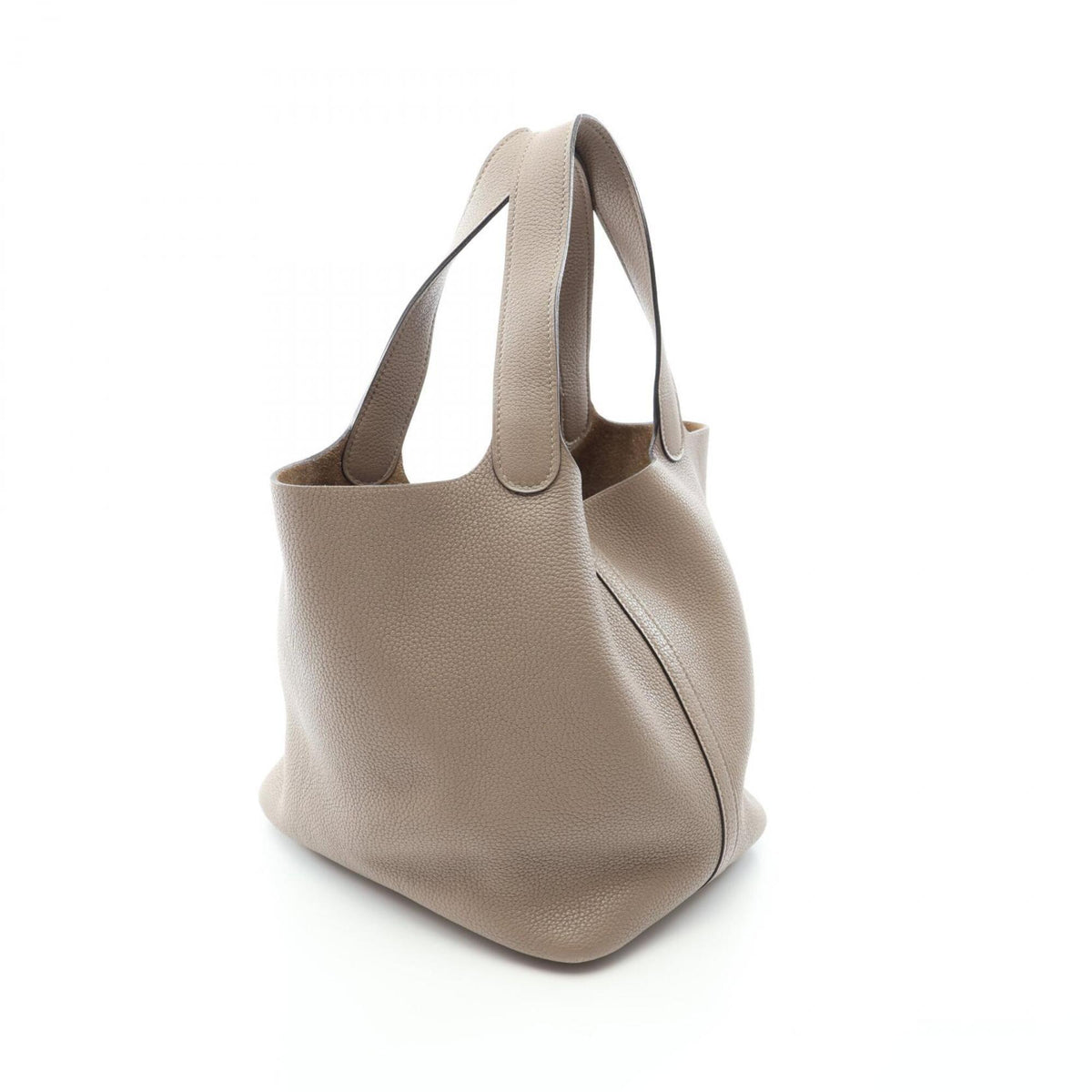 Hermes Picotin Gray Taurillon Clemence Leather Handbag (Pre-Owned)