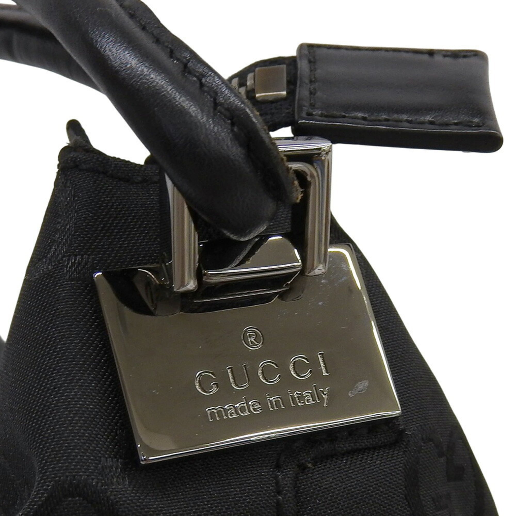 Gucci Black Nylon Leather Shoulder Bag (Pre-Owned)