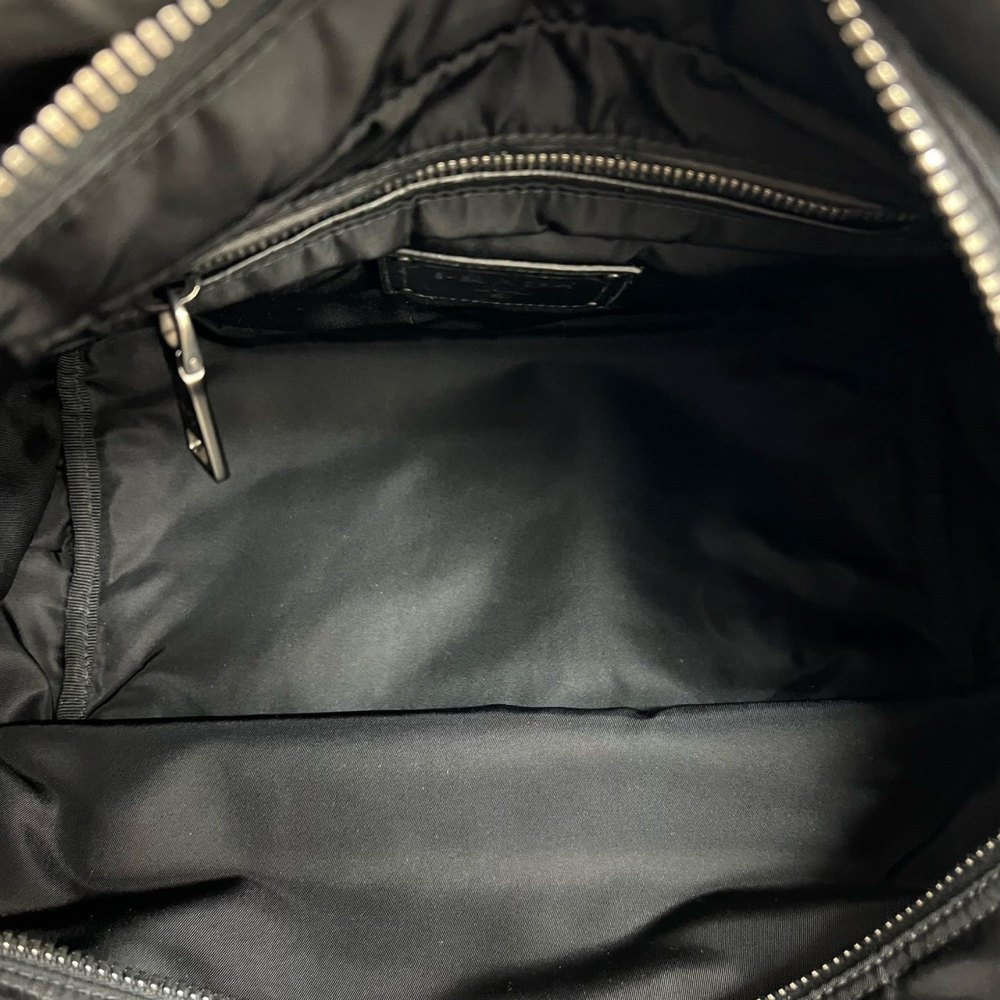Prada Black Navy Nylon Leather Handbag Shoulder Bag Tote Bag (Pre-Owned)