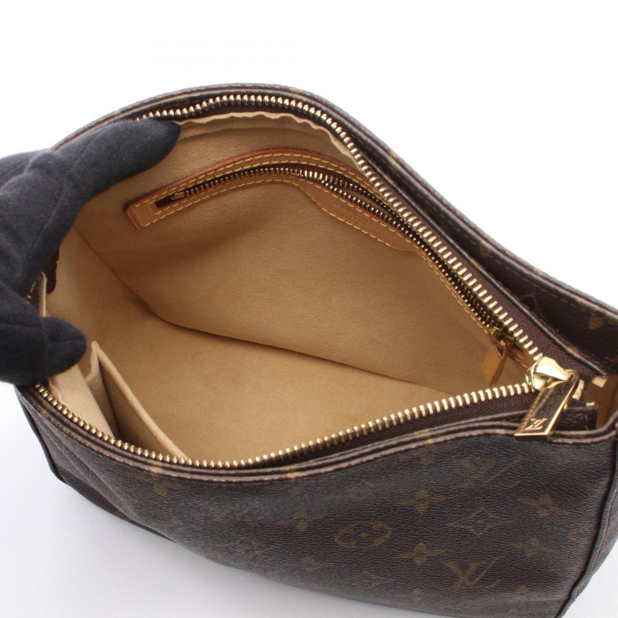 Louis Vuitton Brown Monogram Coated Canvas Leather Handbag Shoulder Bag (Pre-Owned)