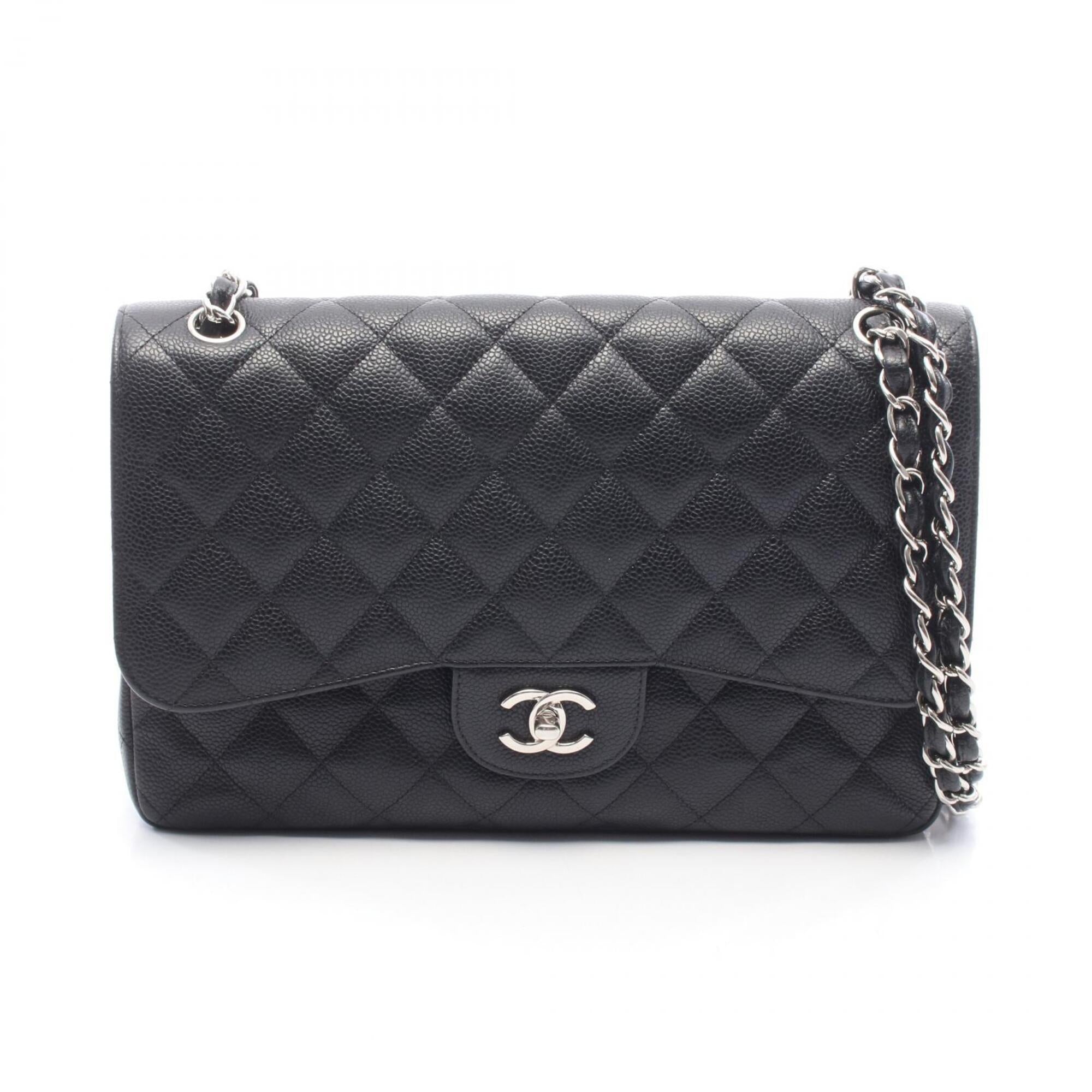 Chanel Black Grained Calfskin Handbag Shoulder Bag (Pre-Owned)