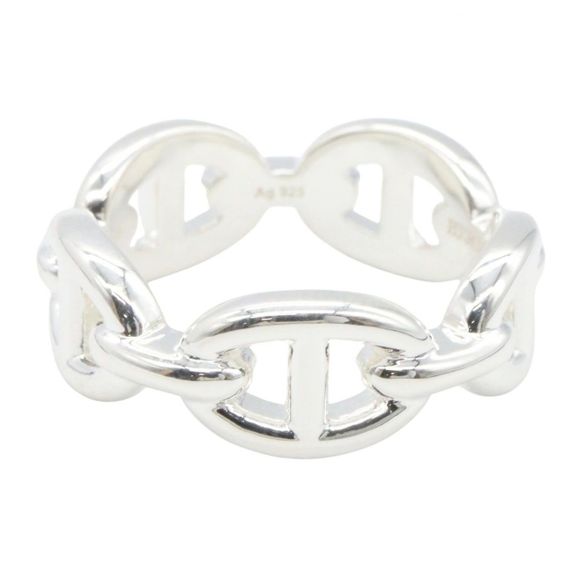 Hermes Silver Silver 925 Band Ring (Pre-Owned)