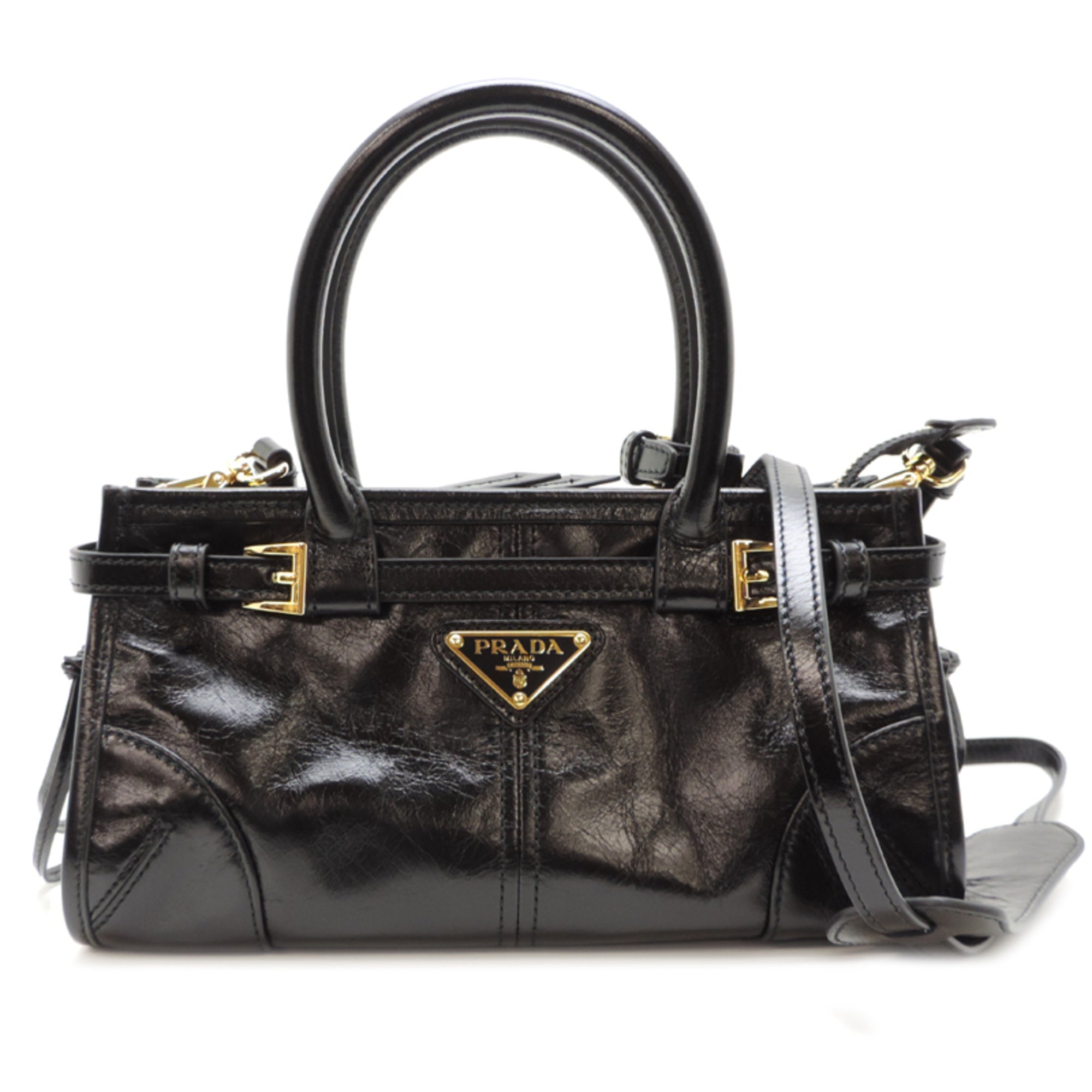Prada Black Nero Leather Handbag (Pre-Owned)