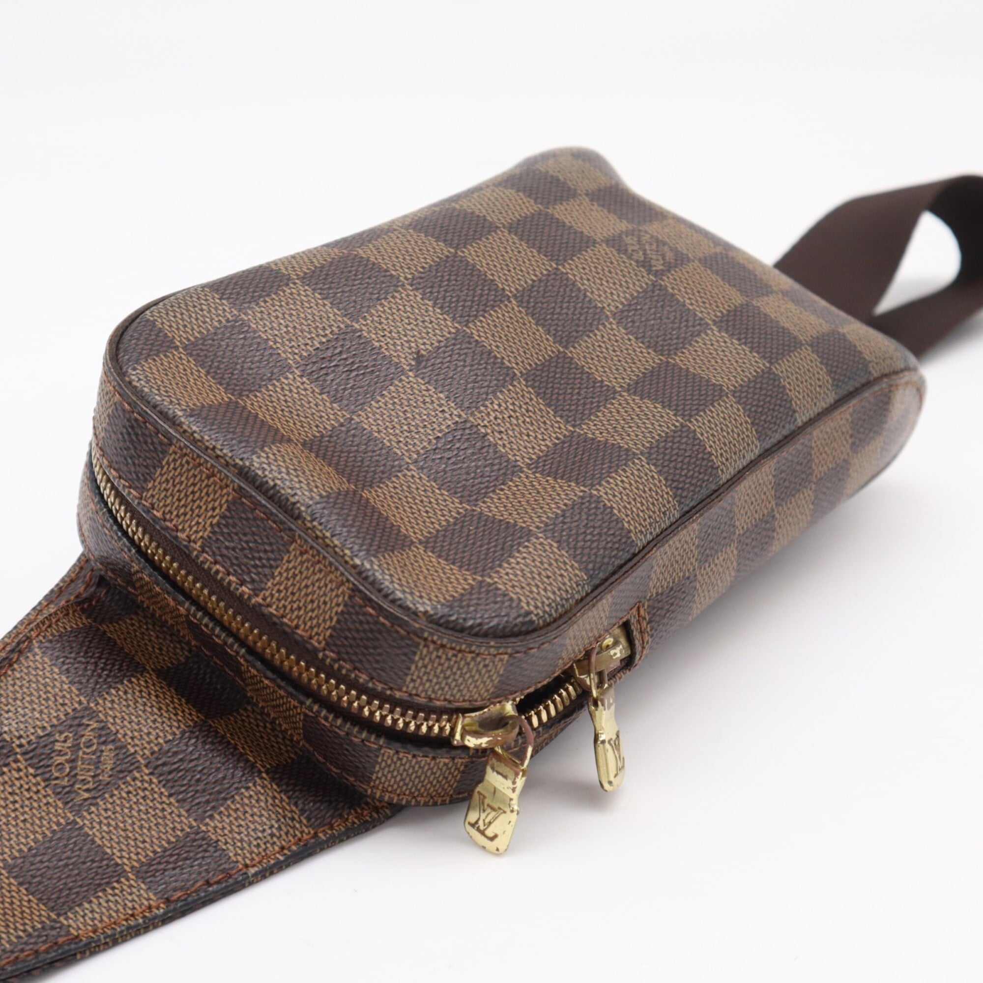 Louis Vuitton Beige Brown Damier Canvas Galle Coated Canvas Leather Shoulder Bag (Pre-Owned)