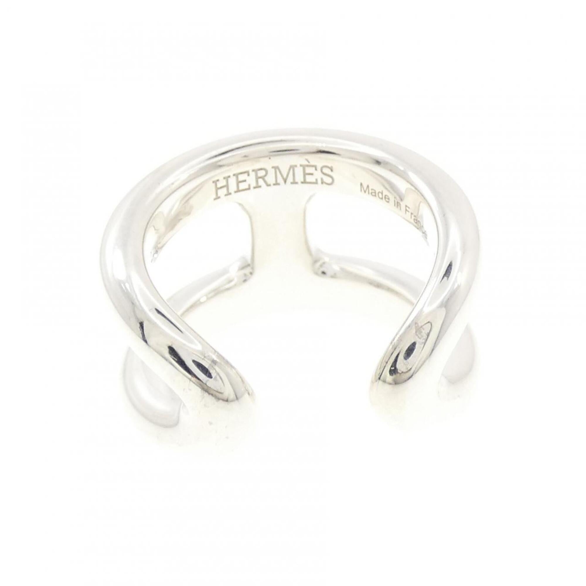 Hermes Silver Silver 925 Band Ring (Pre-Owned)