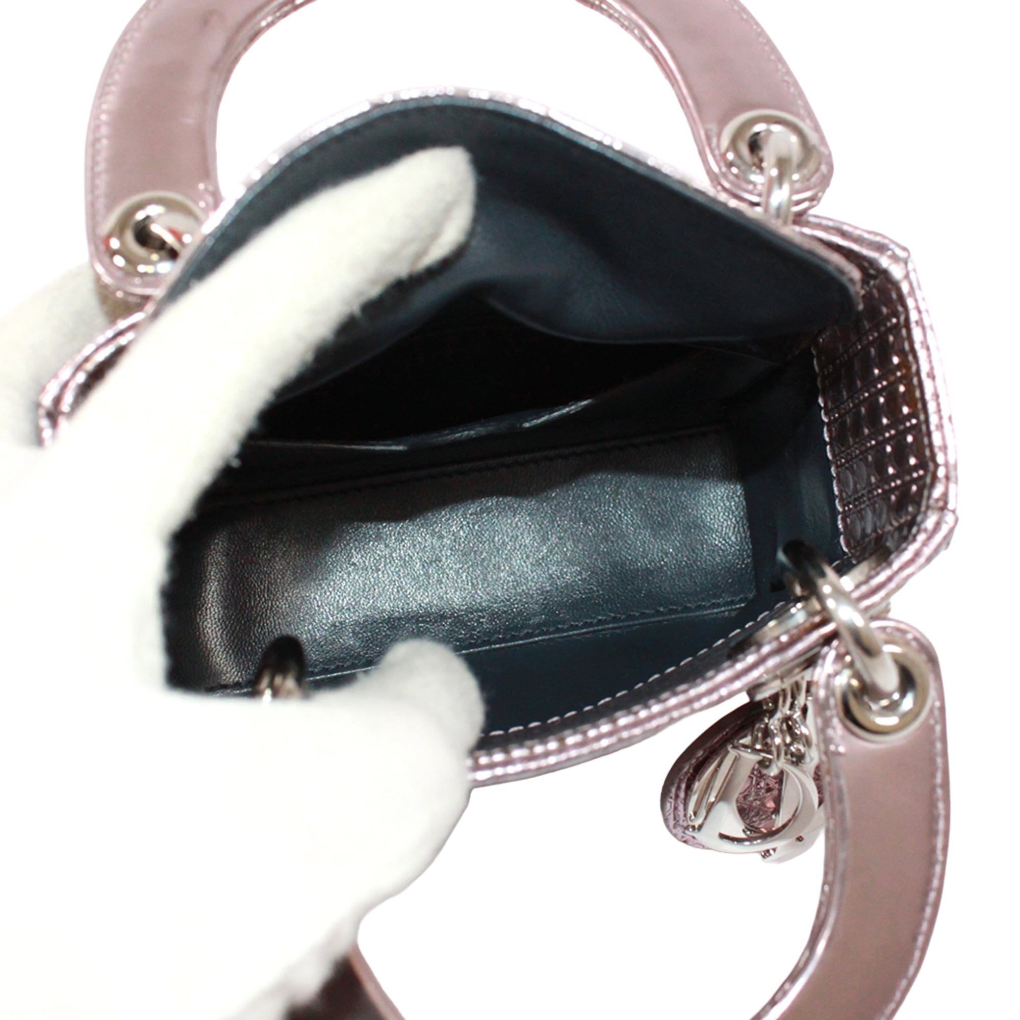 Christian Dior Metallic Pink Patent Leather Shoulder Bag (Pre-Owned)