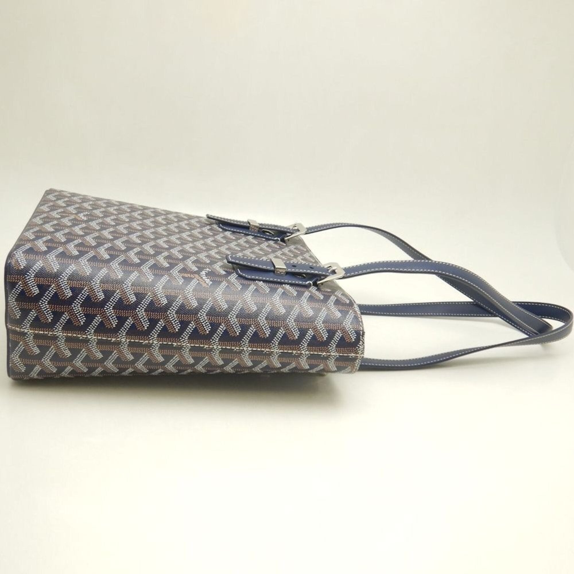Goyard Navy Coated Canvas Tote Bag (Pre-Owned)