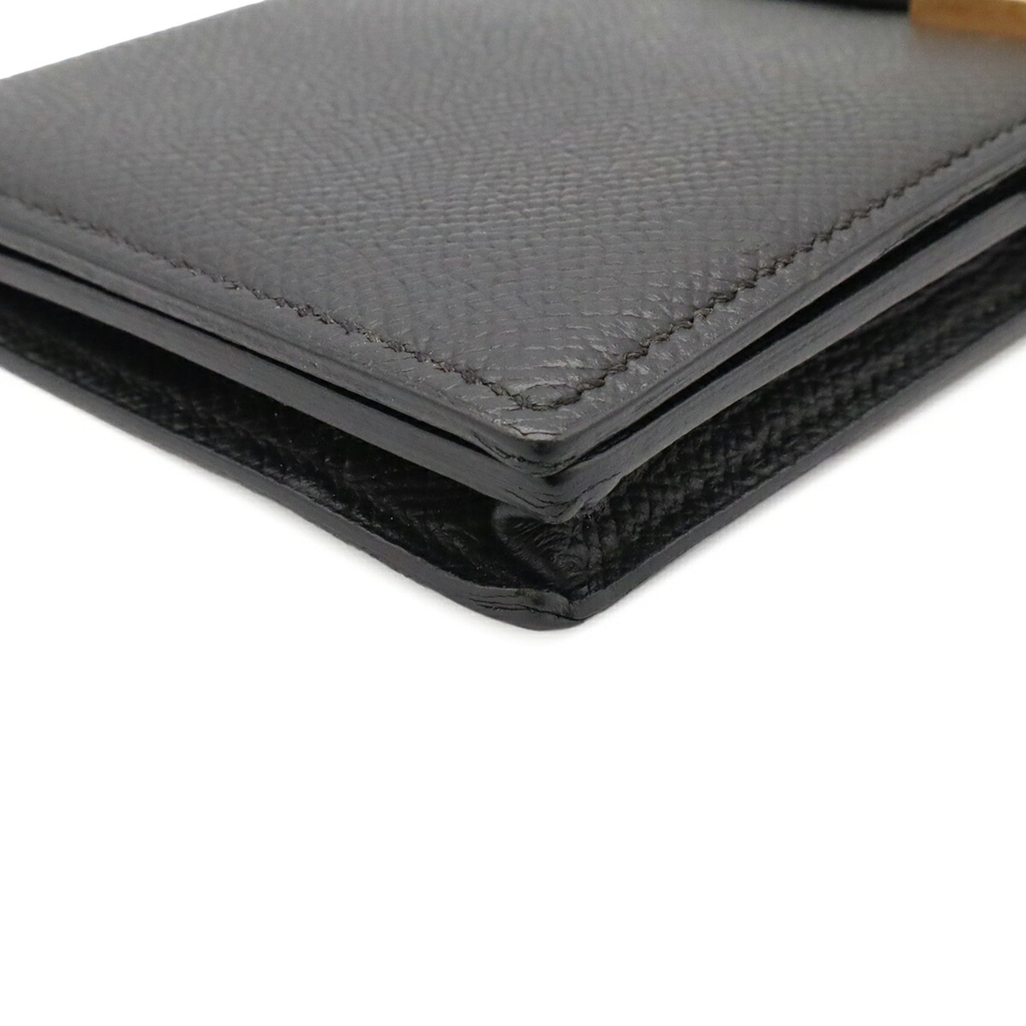 Hermes Black Epsom Leather Long Wallet (Bi-Fold) (Pre-Owned)