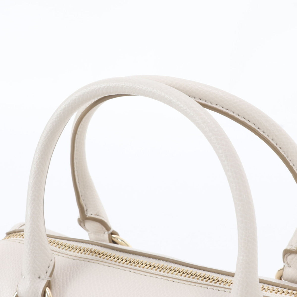 Coach Ivory Leather Boston Bag Crossbody Bag Handbag Shoulder Bag Tote Bag (Pre-Owned)