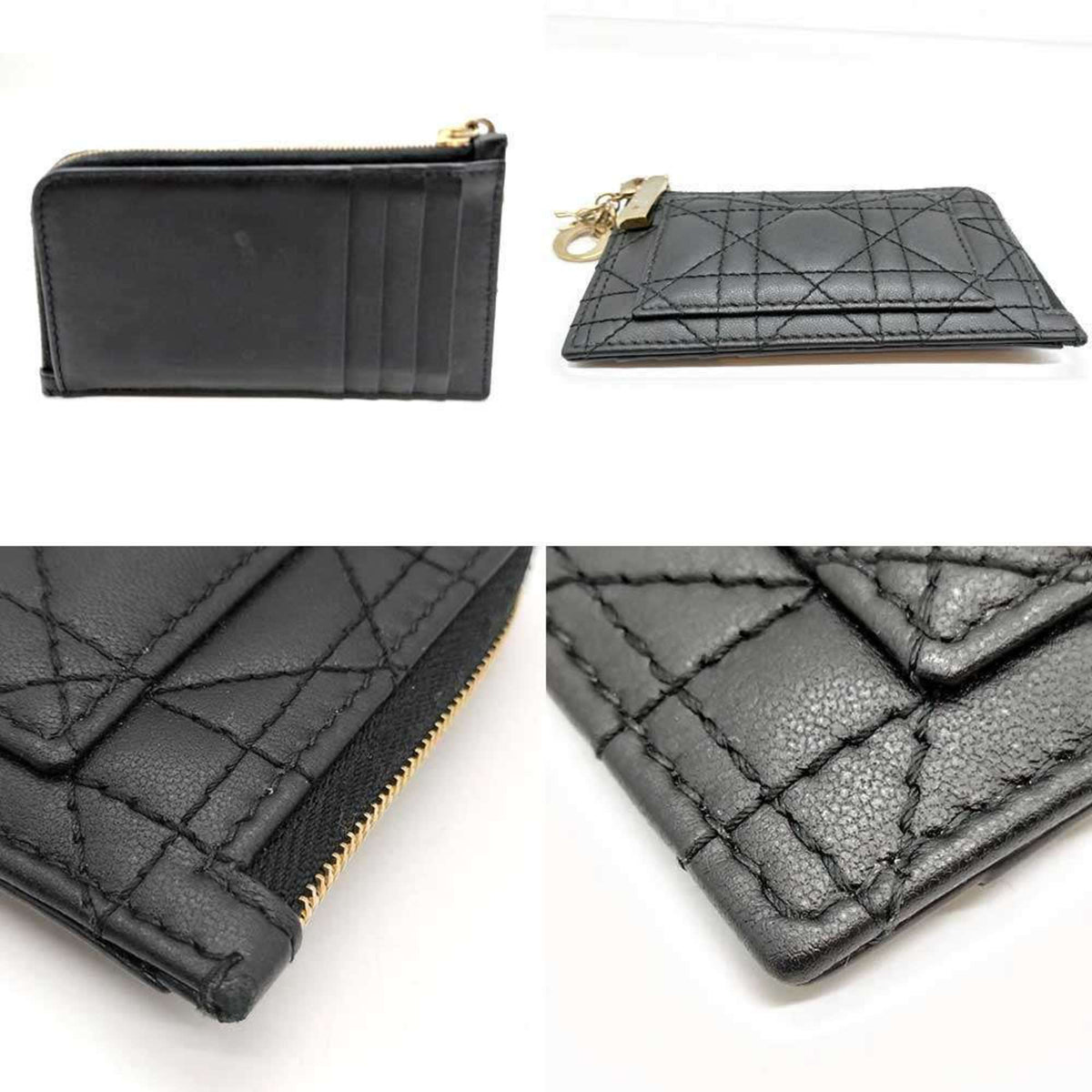 Christian Dior Black Leather Coin Purse/Coin Case (Pre-Owned)