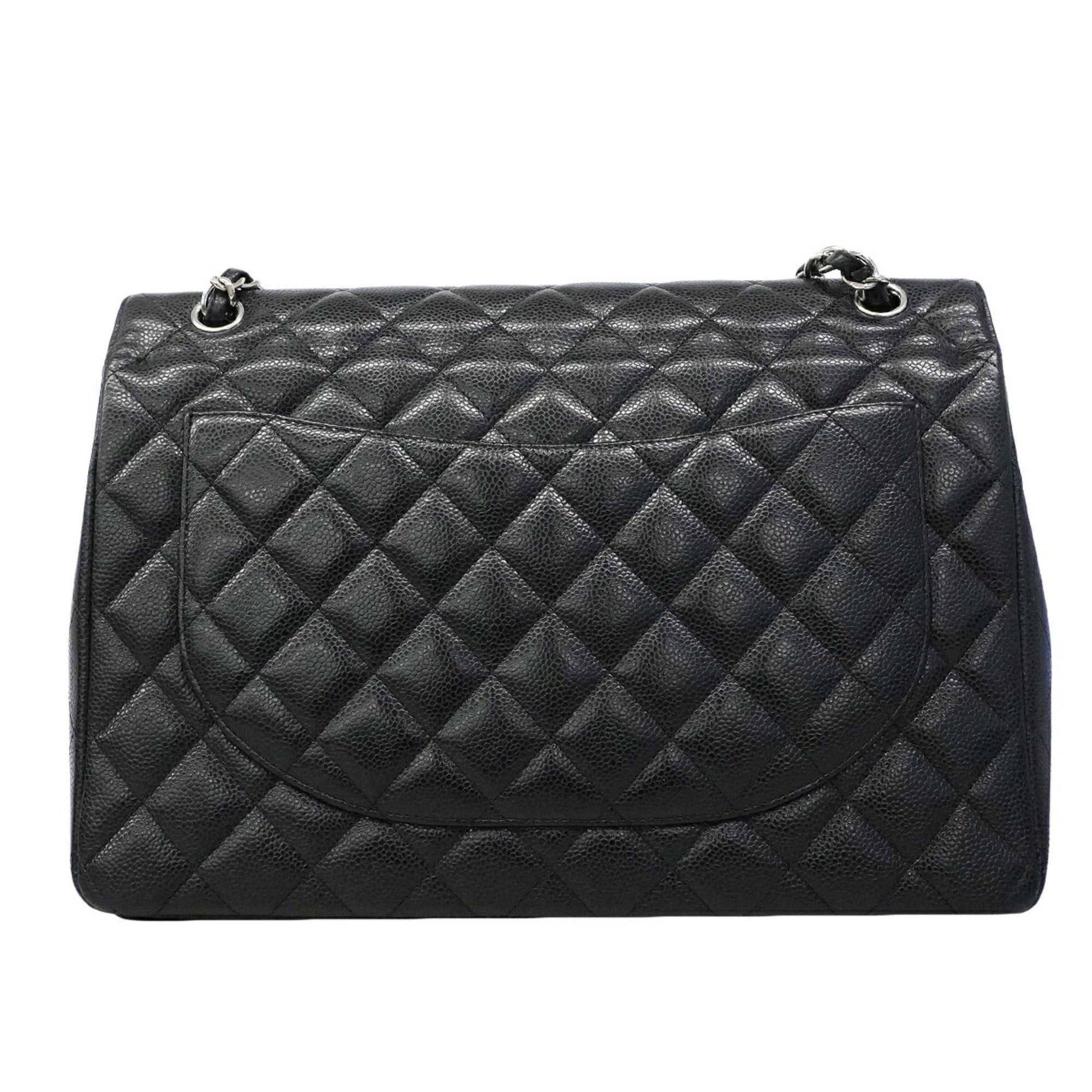 Chanel Black Grained Calfskin Shoulder Bag (Pre-Owned)