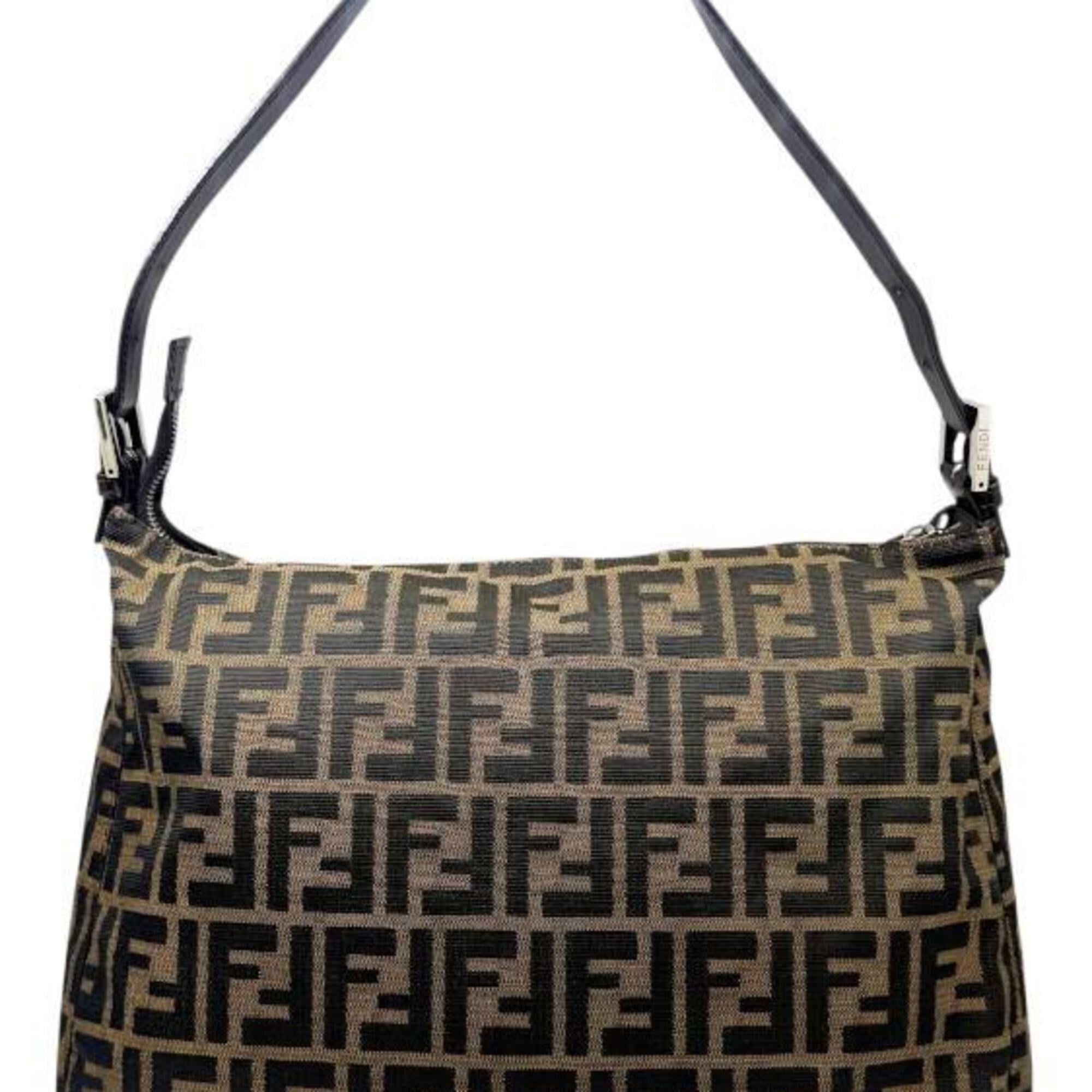 Fendi Brown Canvas Leather Handbag (Pre-Owned)
