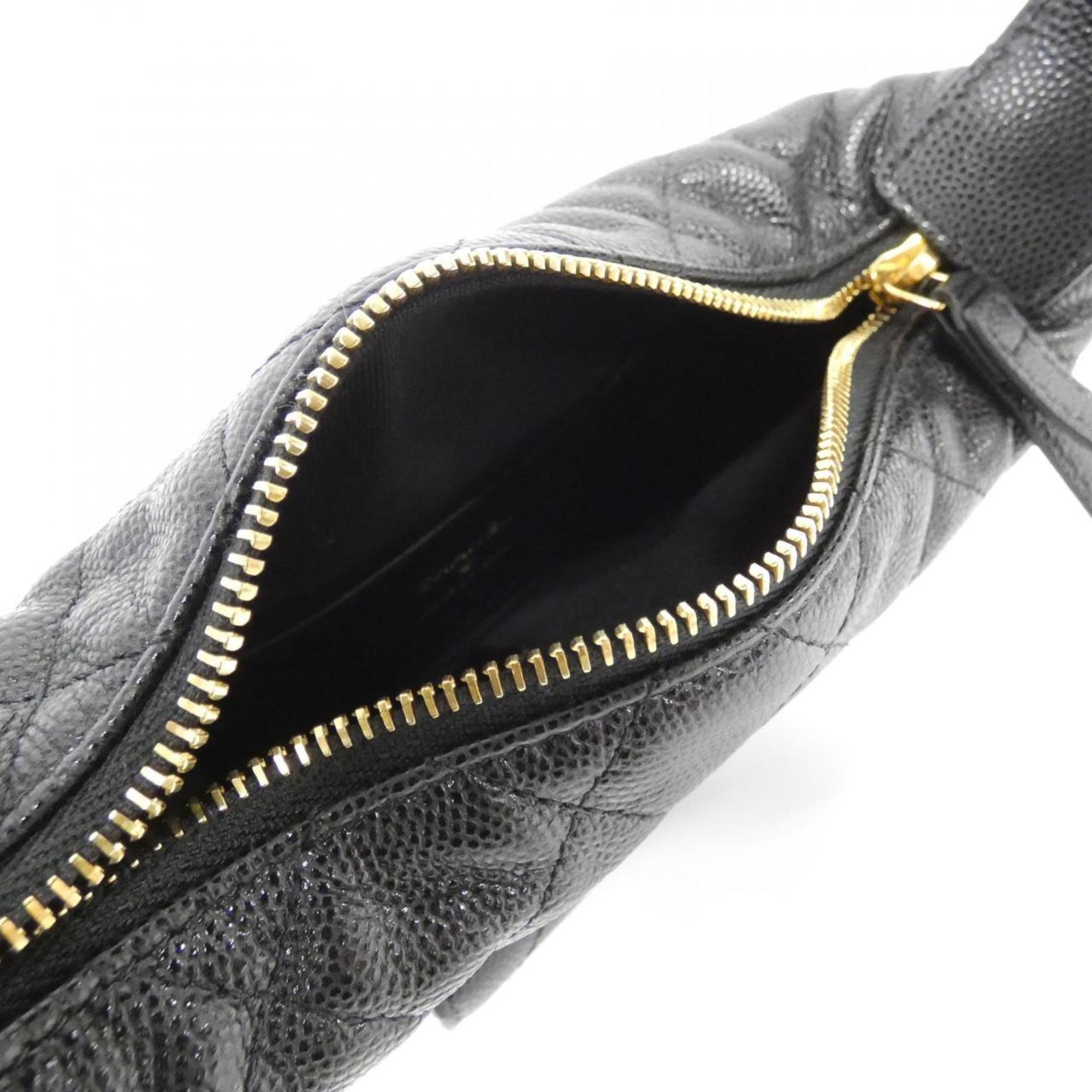 Chanel Black Caviar Leather Handbag (Pre-Owned)