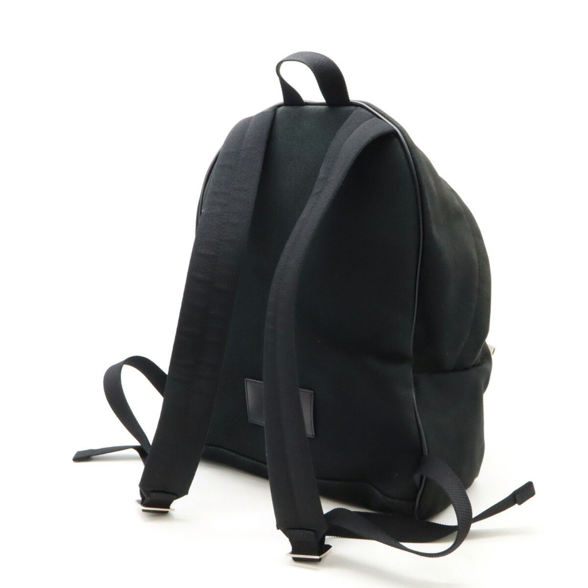 Yves Saint Laurent Black Canvas Leather Backpack (Pre-Owned)