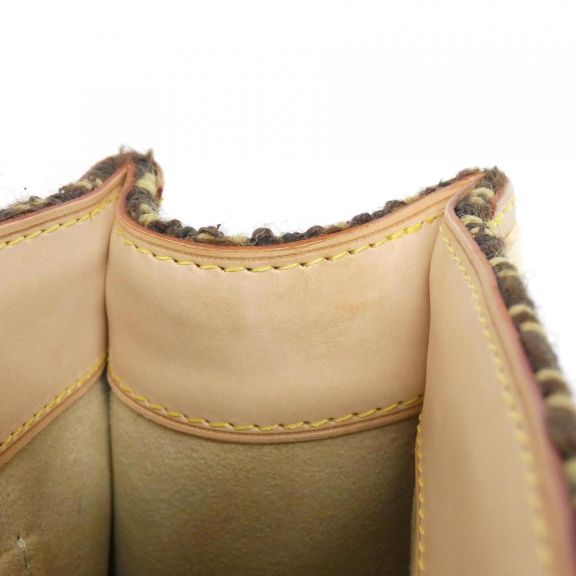 Louis Vuitton Brown Pvc Tweed Handbag (Pre-Owned)