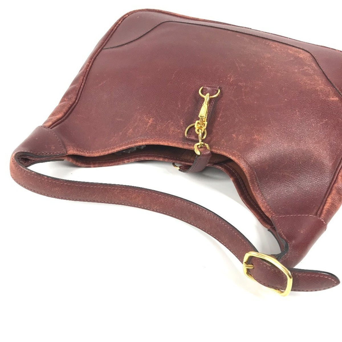Hermes Trim Brown Leather Shoulder Bag Tote Bag (Pre-Owned)