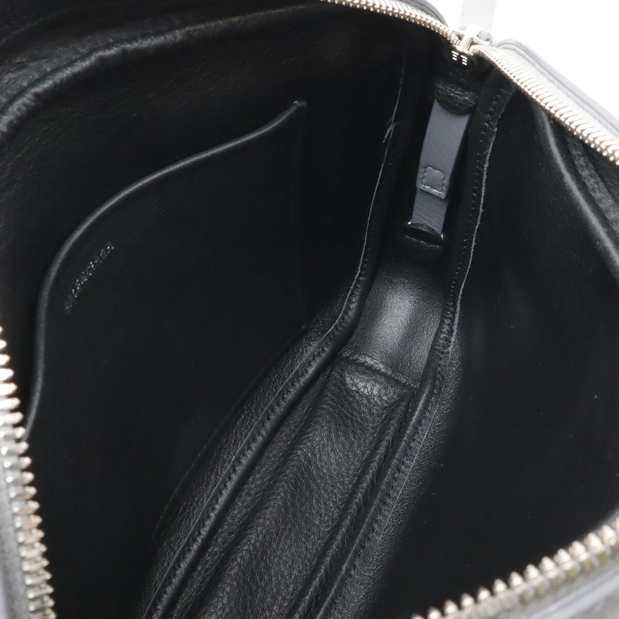 Balenciaga Gray White Leather Pochette Shoulder Bag (Pre-Owned)