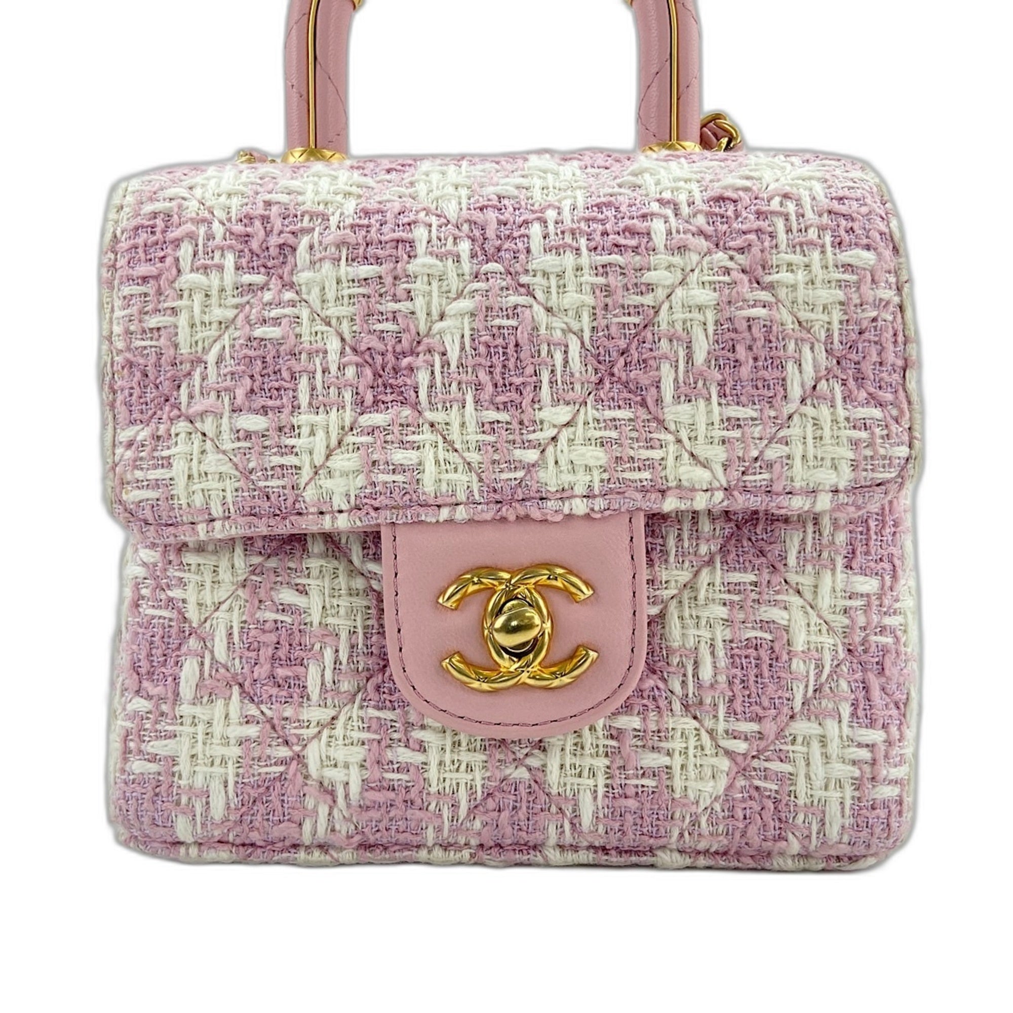Chanel Pink Tweed Shoulder Bag (Pre-Owned)