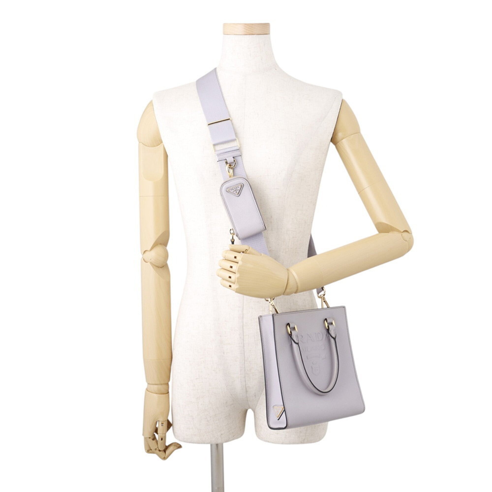 Prada Purple Leather Handbag Shoulder Bag (Pre-Owned)