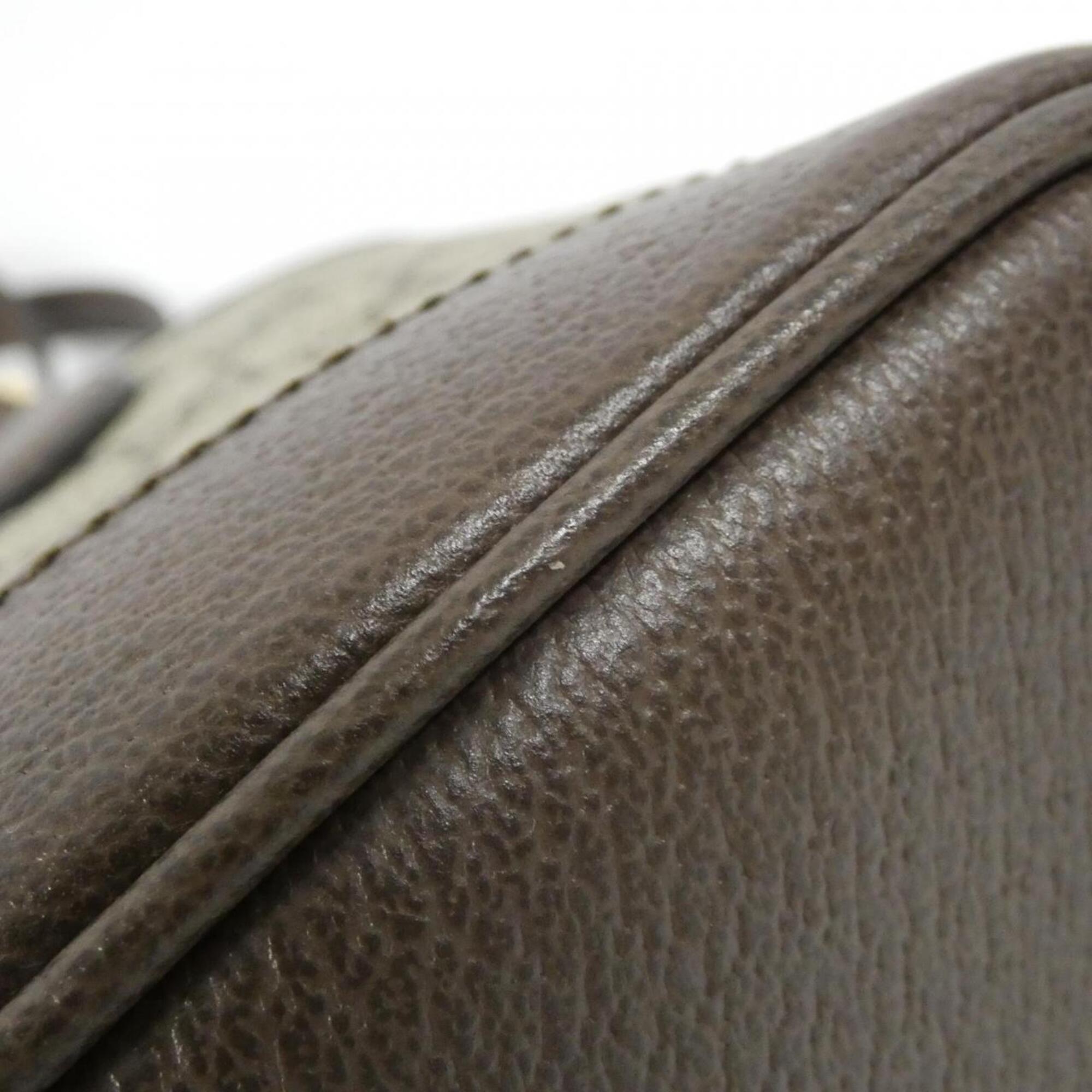 Gucci Beige Brown Gg Supreme Leather Handbag Pouch (Pre-Owned)