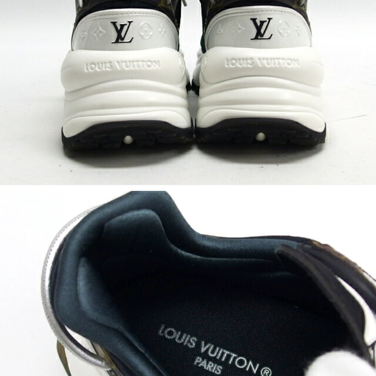 Louis Vuitton Black Dark Brown White Sneakers (Pre-Owned)