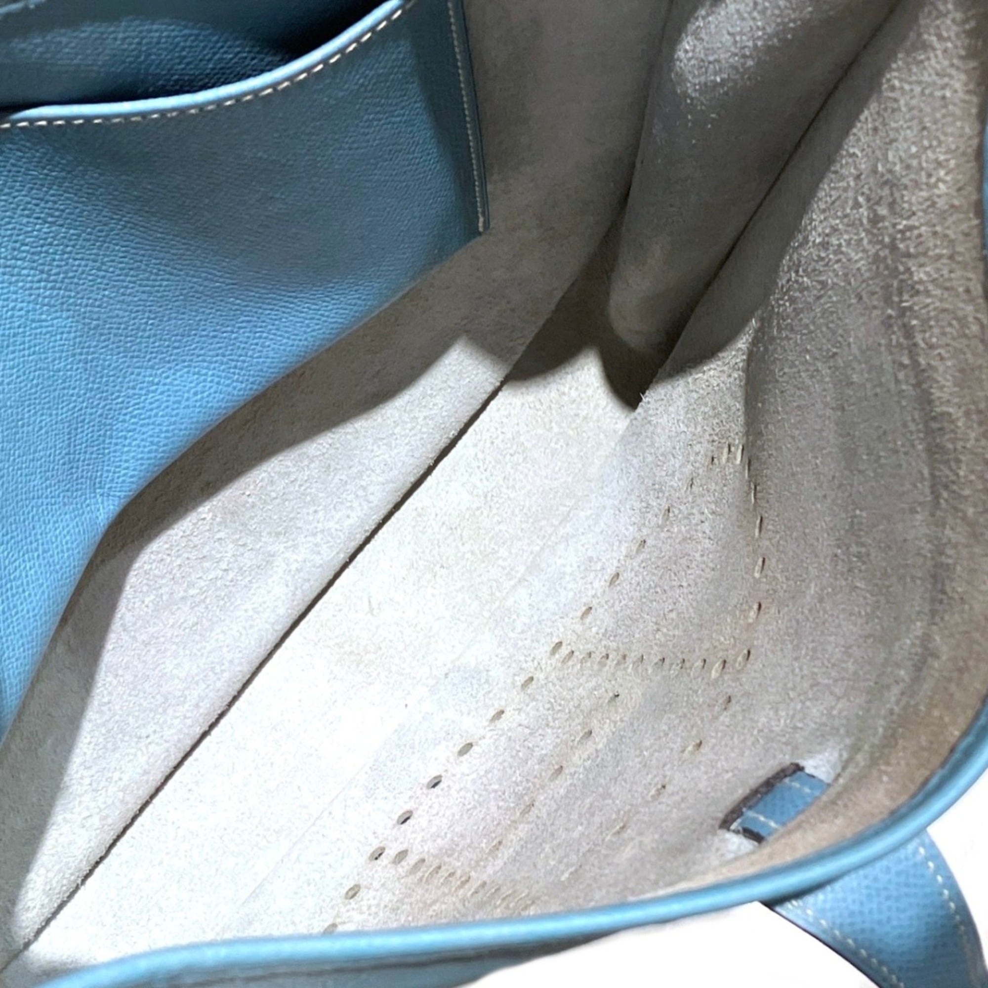 Hermes Sky Blue Taurillon Clemence Leather Shoulder Bag (Pre-Owned)