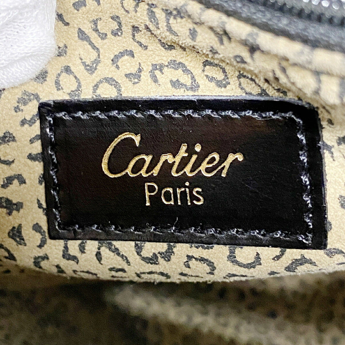 Cartier Black Leather Handbag (Pre-Owned)