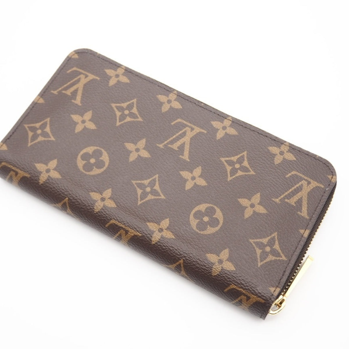 Louis Vuitton Monogram Beige Brown Coated Canvas Long Wallet (Bi-Fold) (Pre-Owned)
