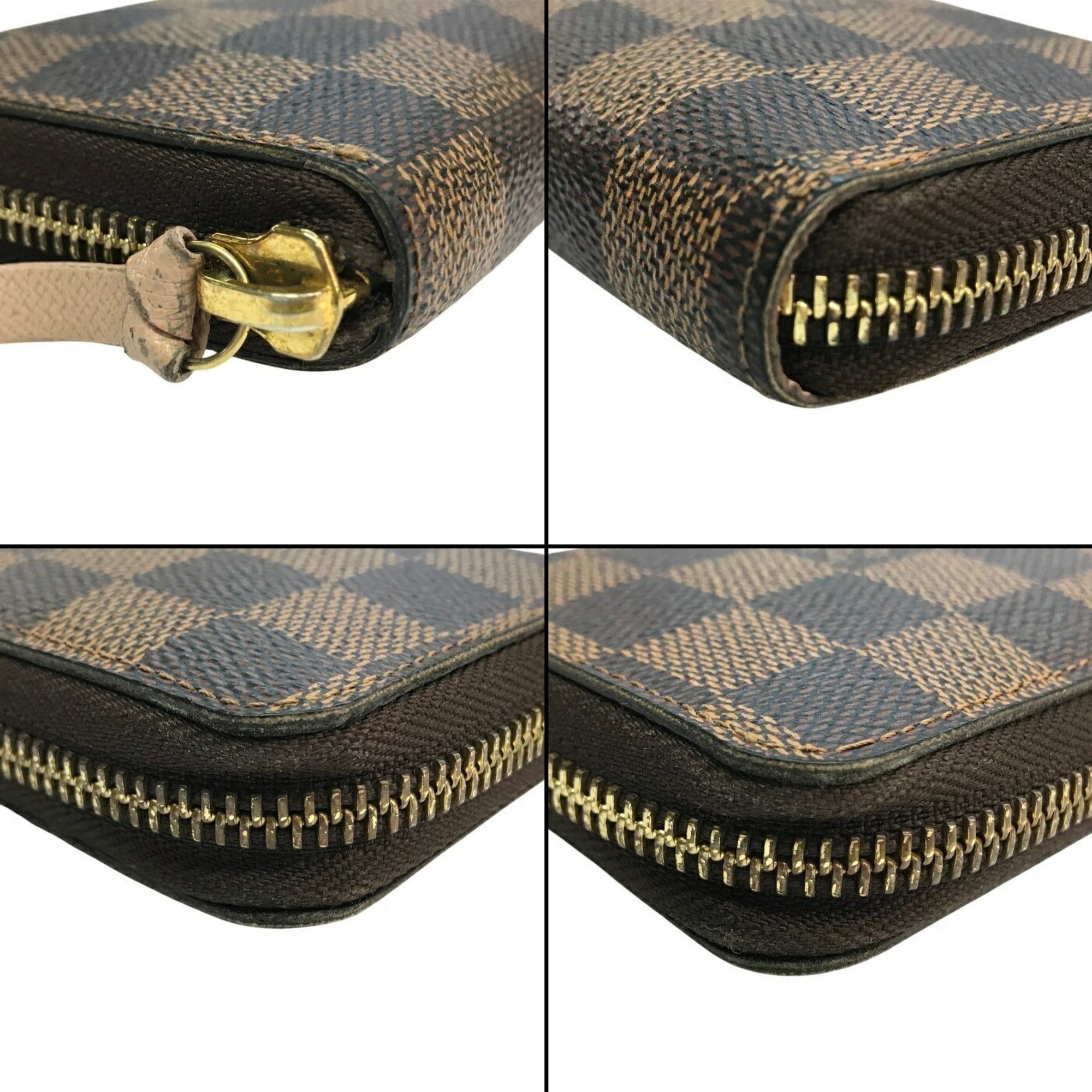Louis Vuitton Brown Damier Canvas Ebene Galle Pink Rose Ballerine Long Wallet (Bi-Fold) (Pre-Owned)