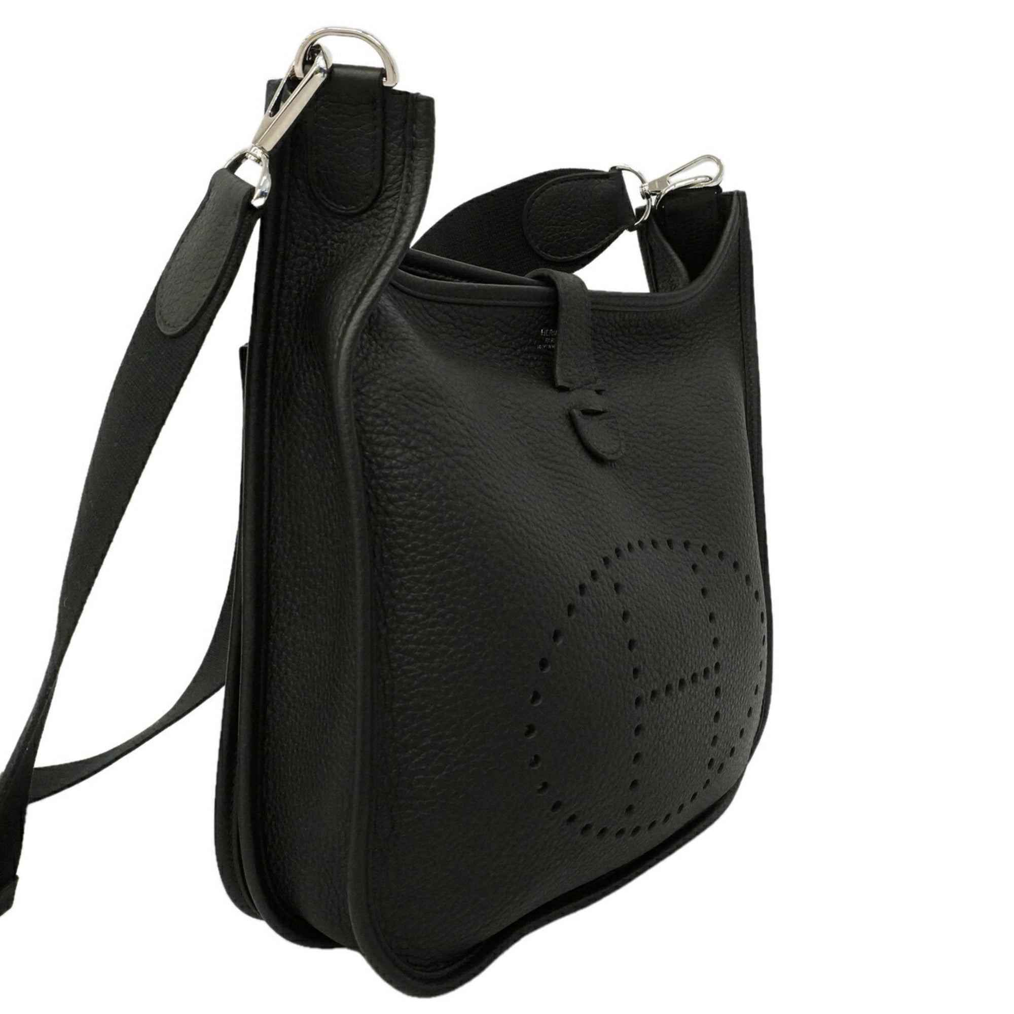 Hermes Black Taurillon Clemence Leather Shoulder Bag (Pre-Owned)