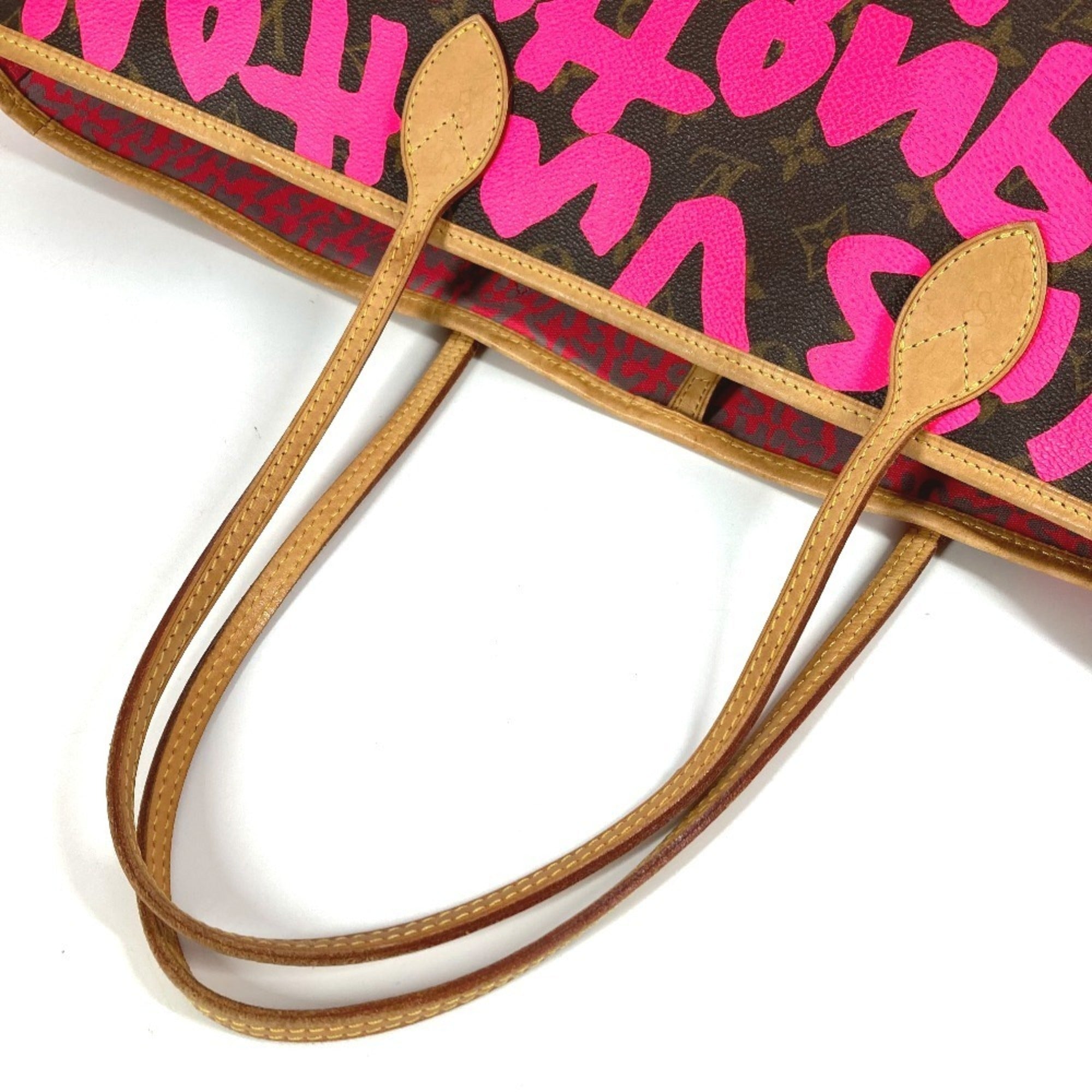 Louis Vuitton Fuchsia Pink Galle Pink Monogram Graffiti Shoulder Bag Tote Bag (Pre-Owned)