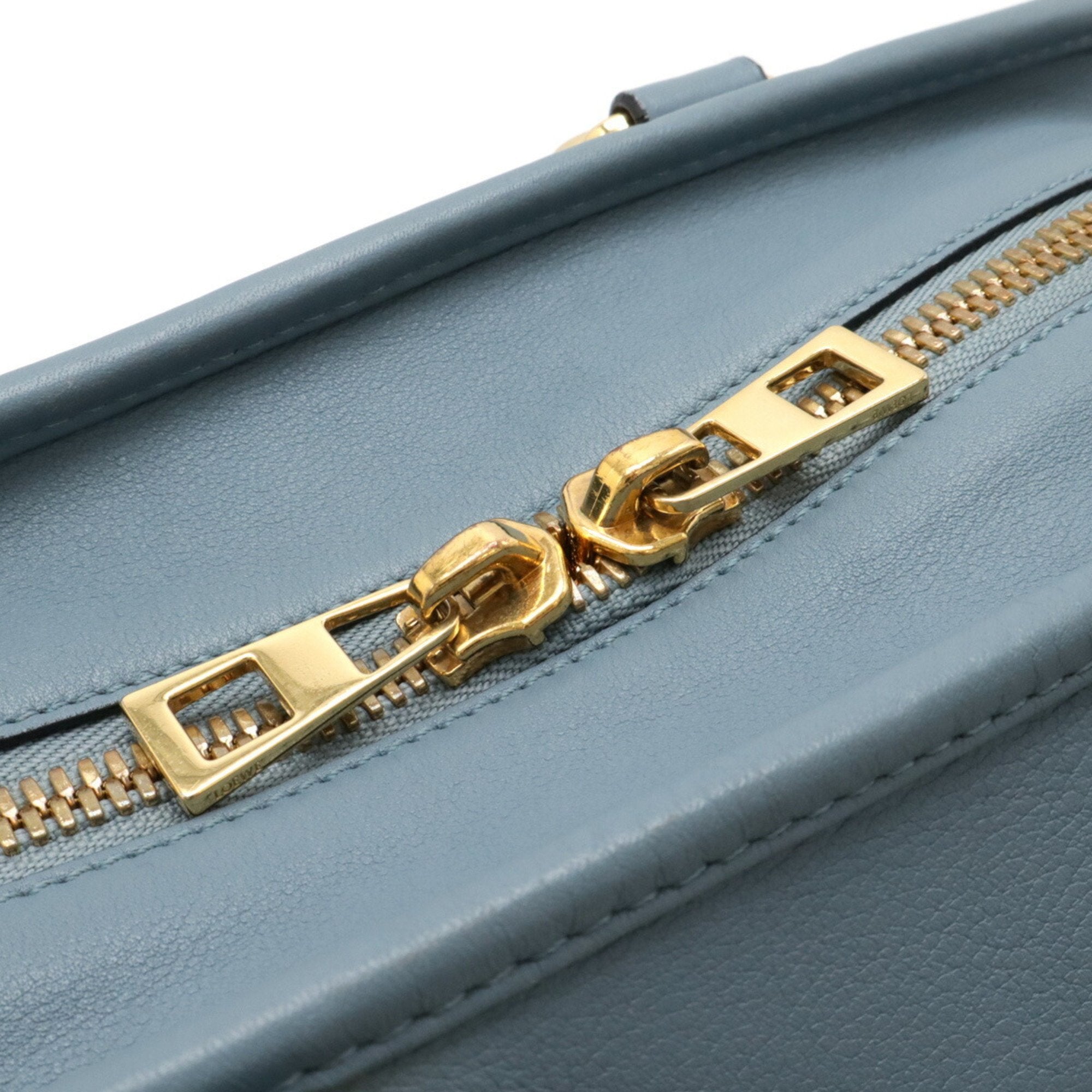 Loewe Amazona Baby Blue Light Blue Leather Boston Bag Handbag Shoulder Bag (Pre-Owned)
