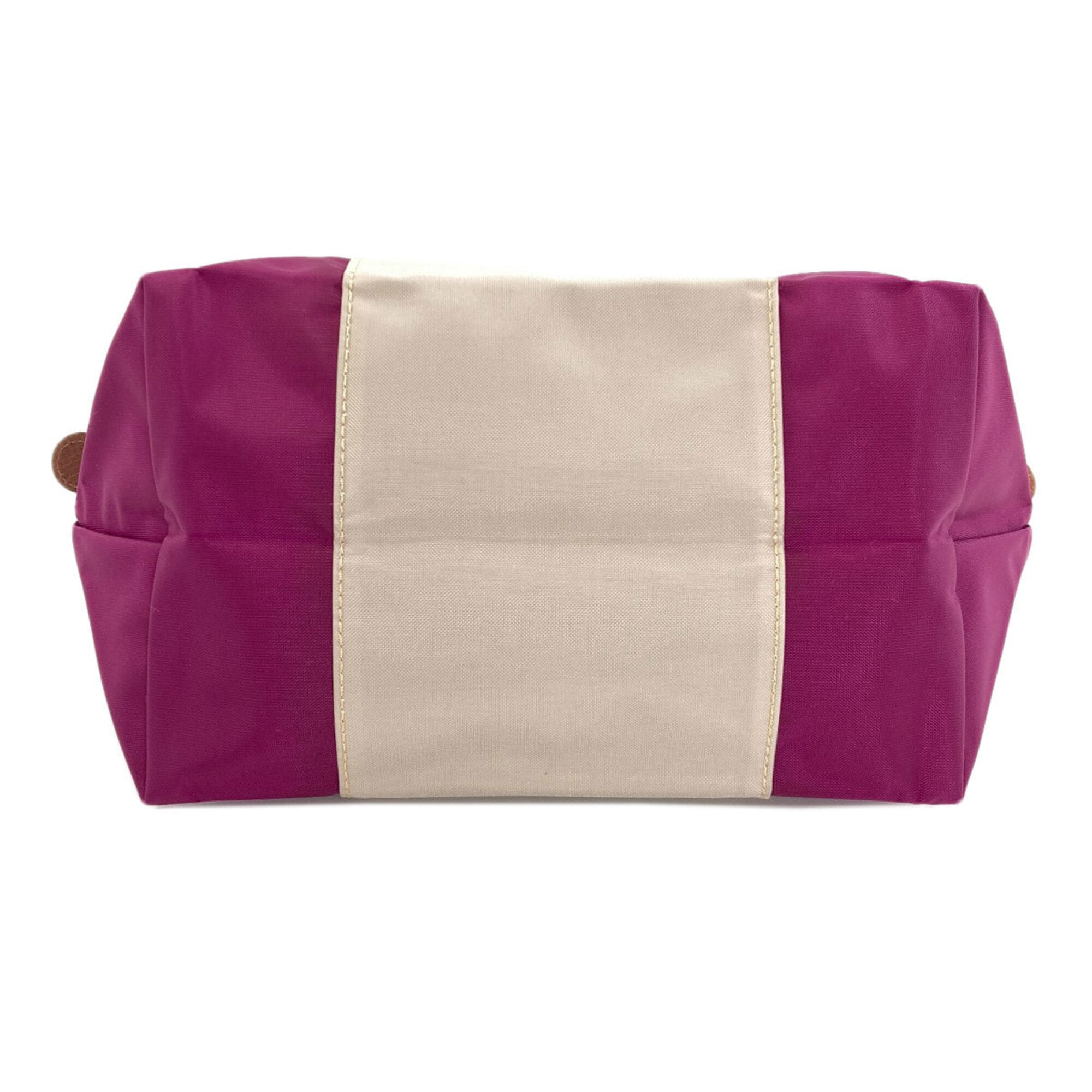 Longchamp Le Pliage Brown Light Gray Purple Nylon Handbag (Pre-Owned)