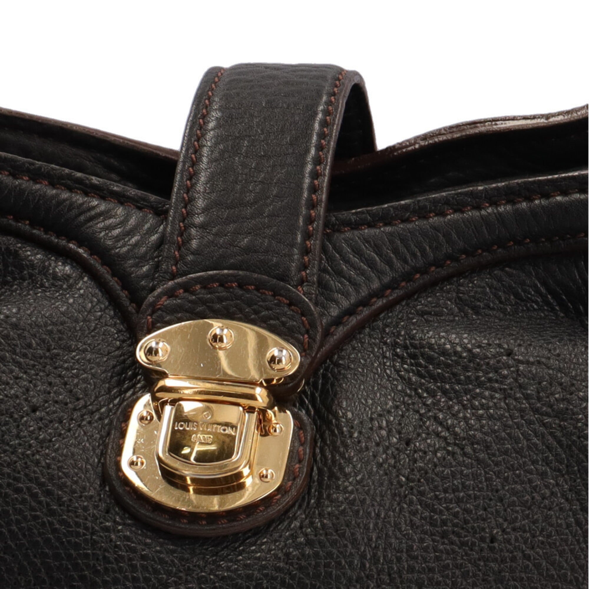 Louis Vuitton Mahina Black Mahina Leather Shoulder Bag (Pre-Owned)