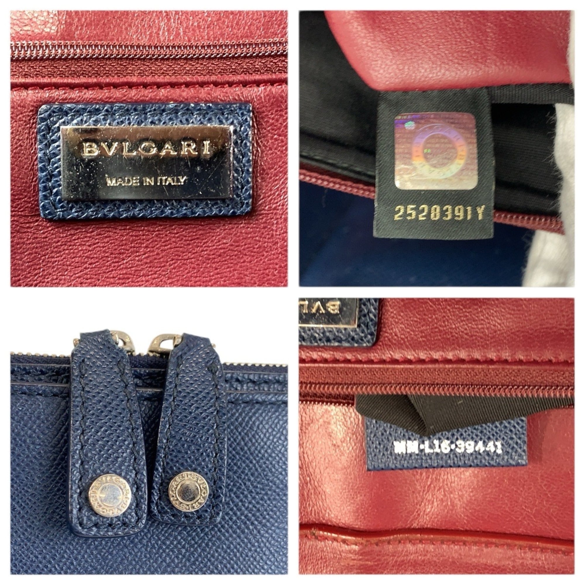Bvlgari Navy Leather Briefcase (Pre-Owned)