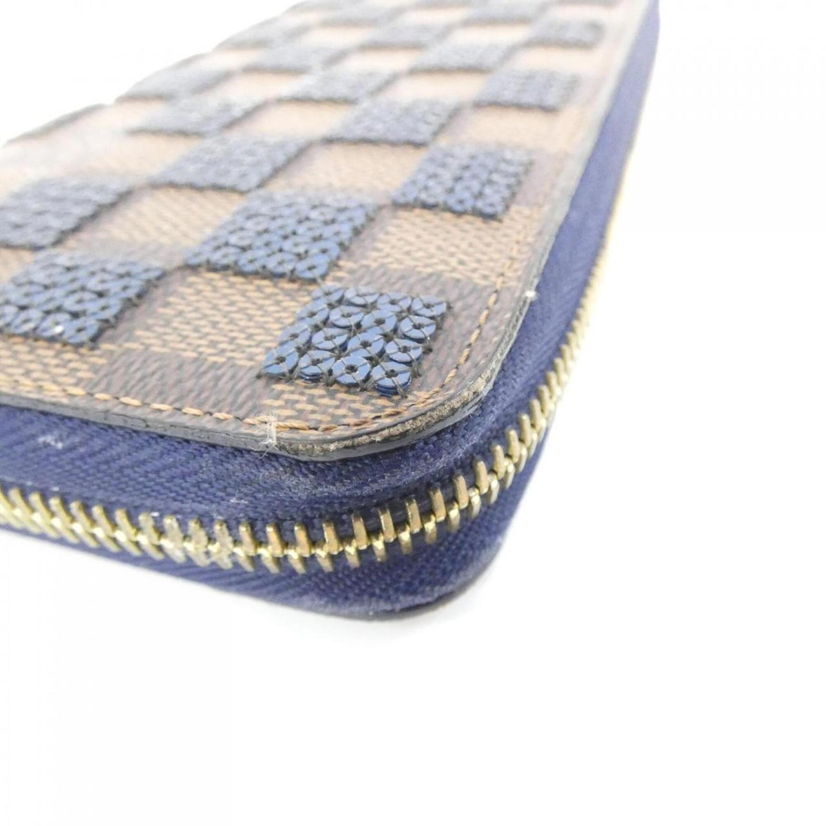 Louis Vuitton Blue Ebene Coated Canvas Spangles Long Wallet (Bi-Fold) (Pre-Owned)