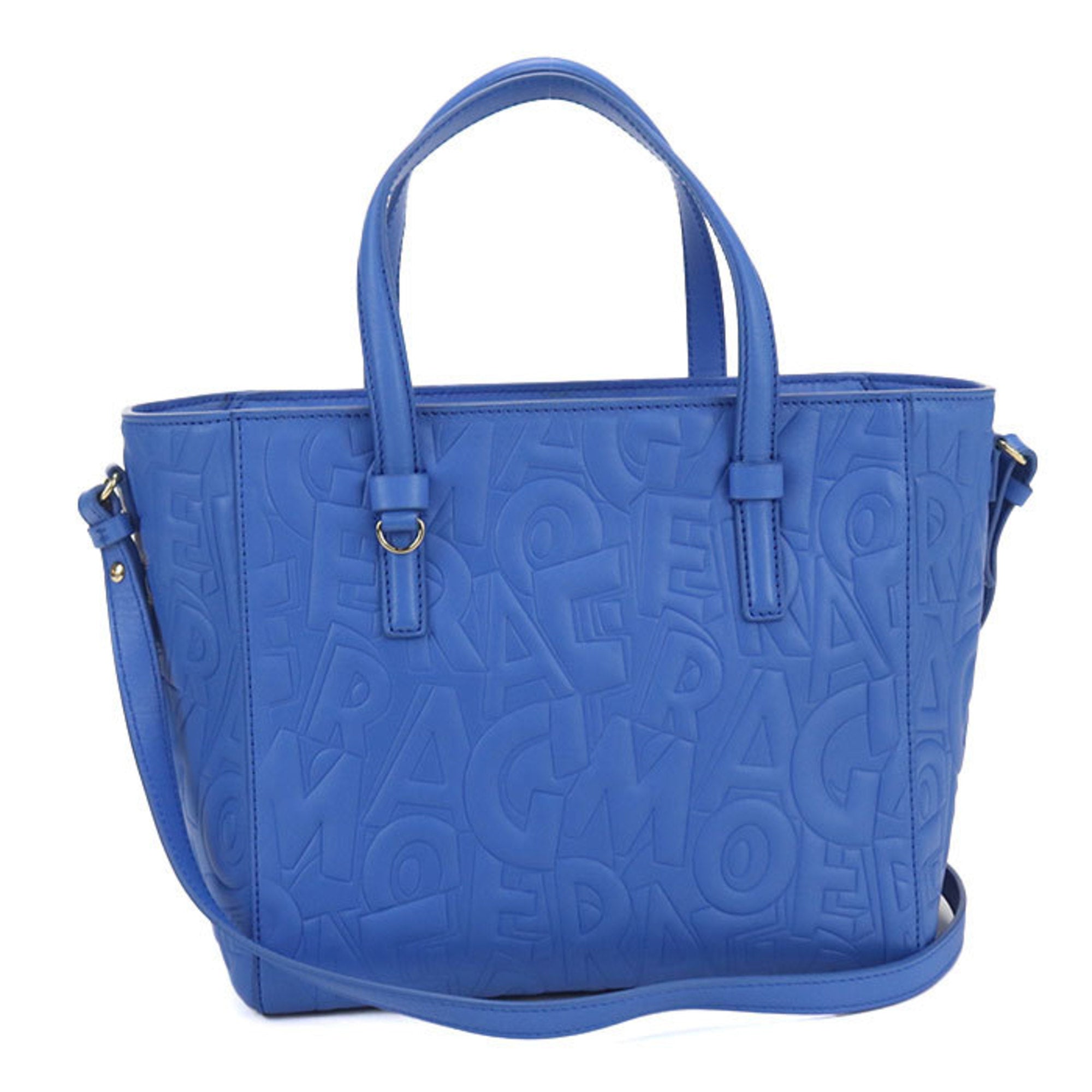 Salvatore Ferragamo Blue Leather Tote Bag (Pre-Owned)