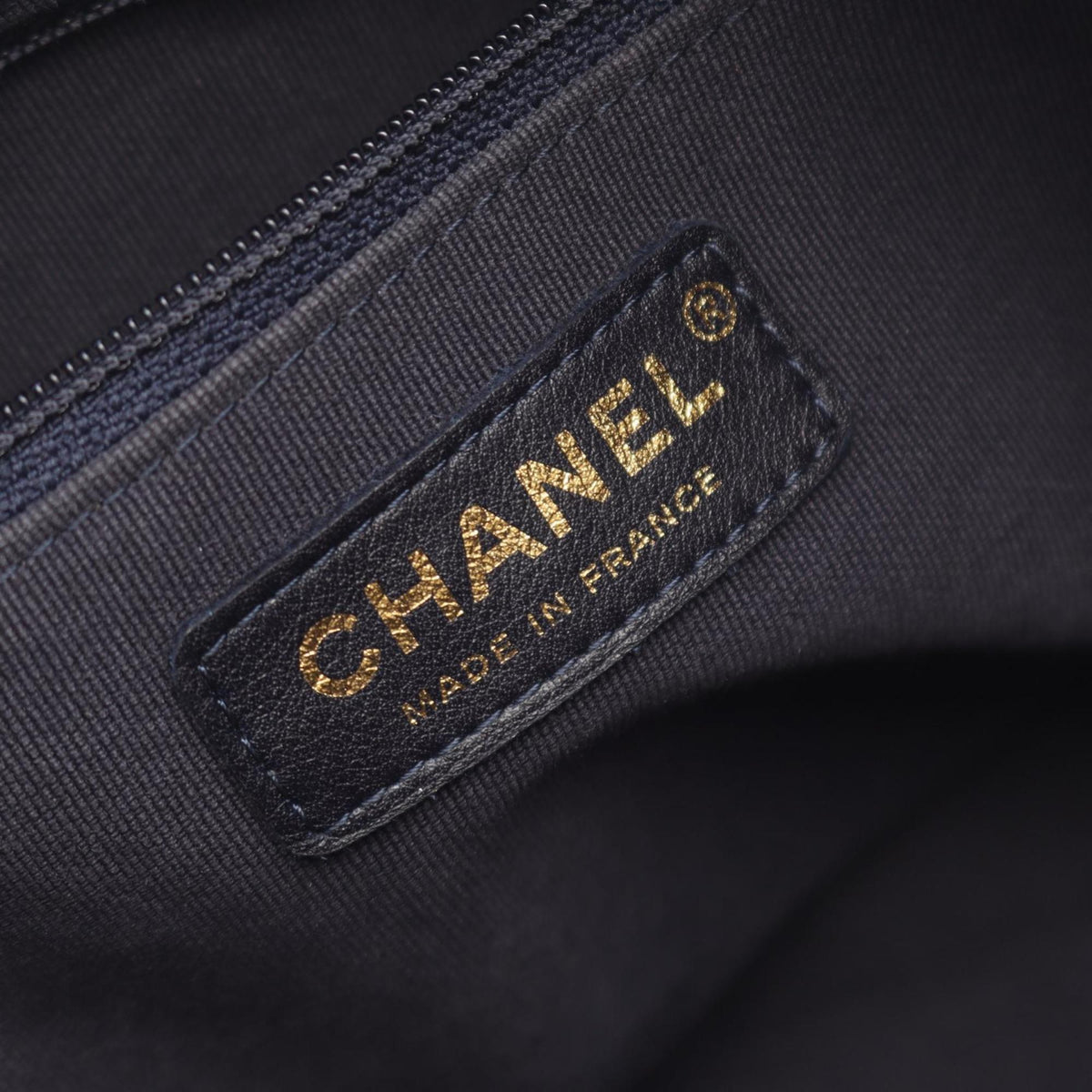 Chanel Navy Leather Handbag Shoulder Bag (Pre-Owned)