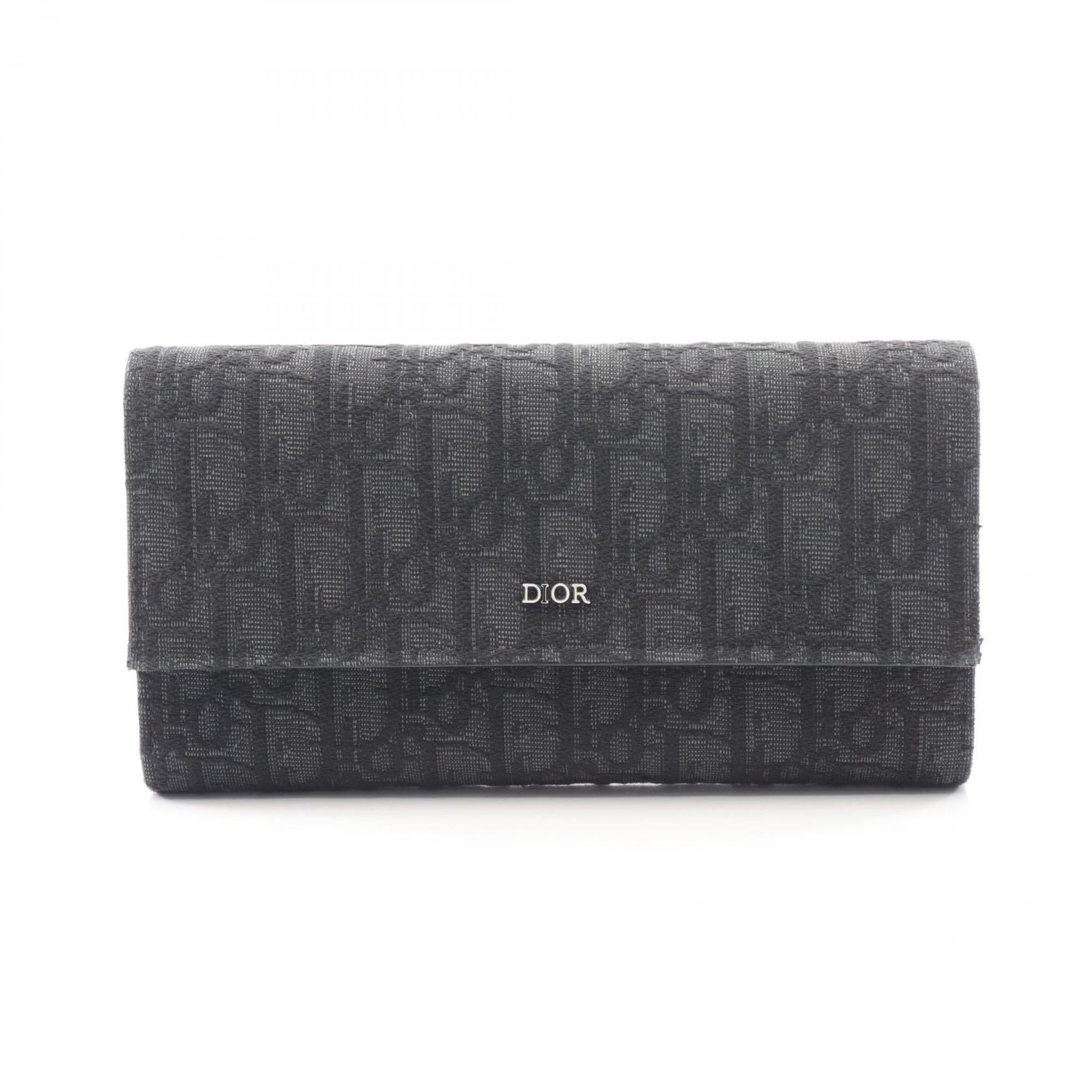 Christian Dior Black Canvas Long Wallet (Bi-Fold) (Pre-Owned)