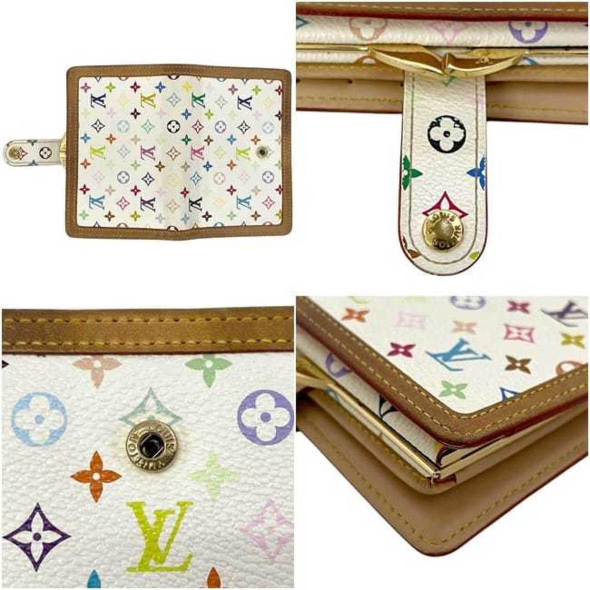 Louis Vuitton Blanc Multi-Color White Monogram Multicolore Wallet (Bi-Fold) (Pre-Owned)