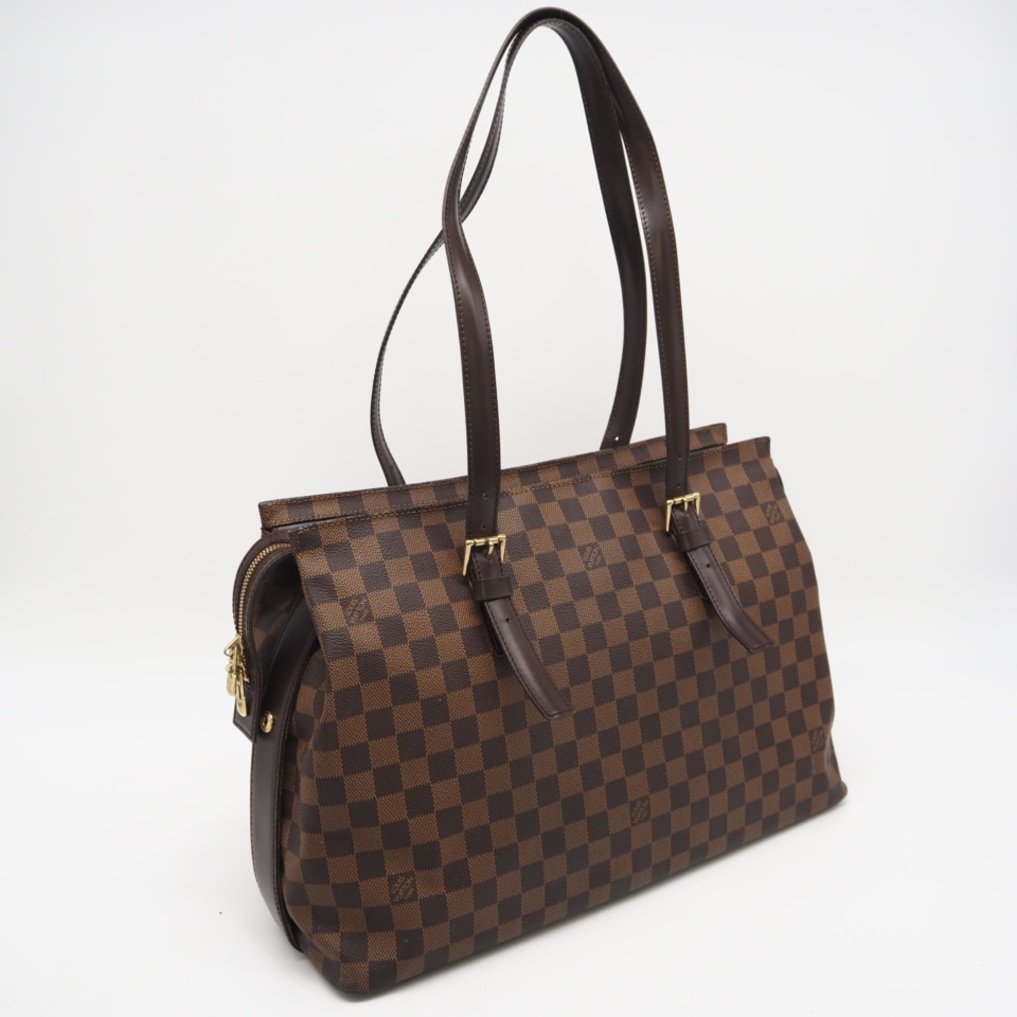 Louis Vuitton Damier Brown Coated Canvas Leather Handbag (Pre-Owned)