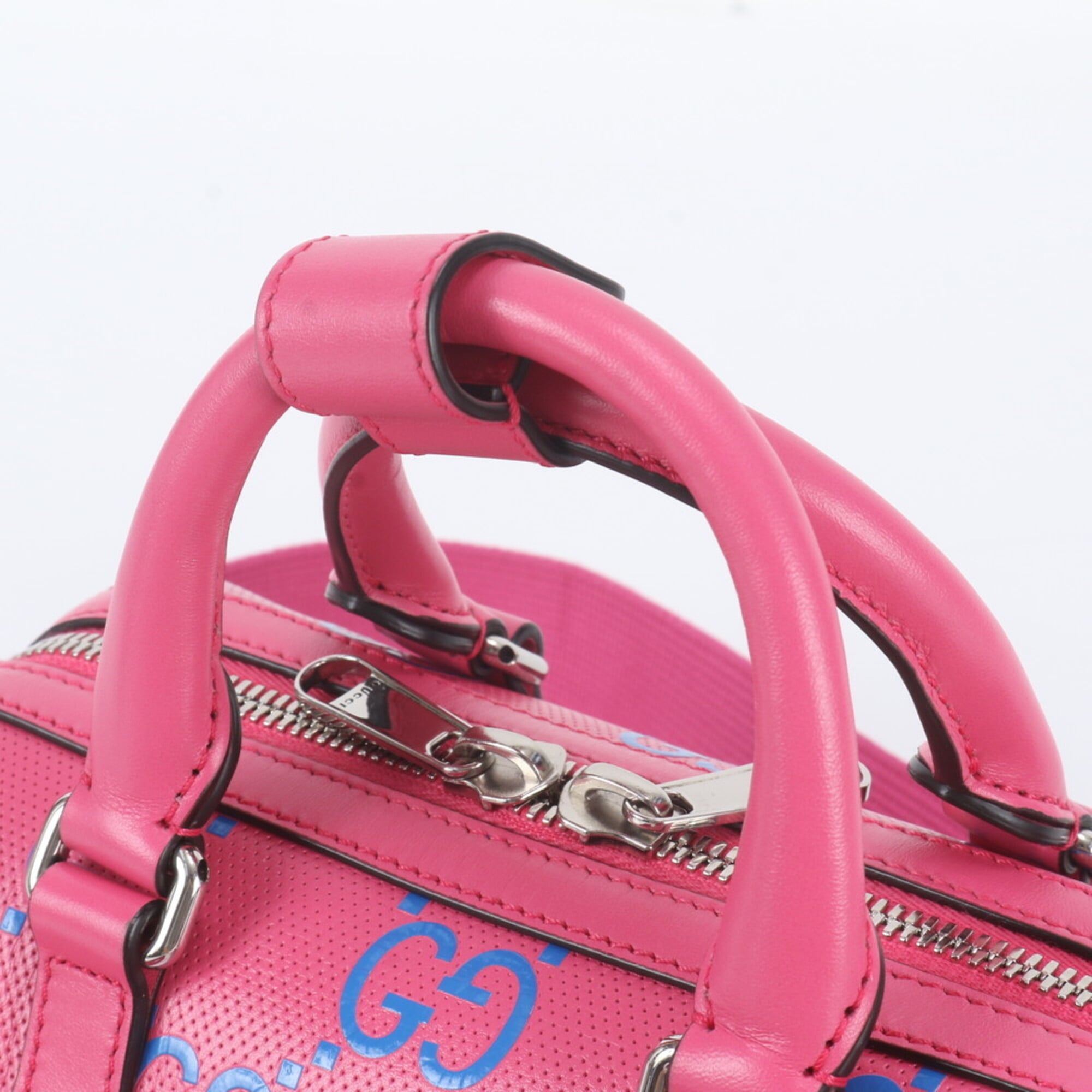 Gucci Pink Leather Boston Bag Shoulder Bag (Pre-Owned)