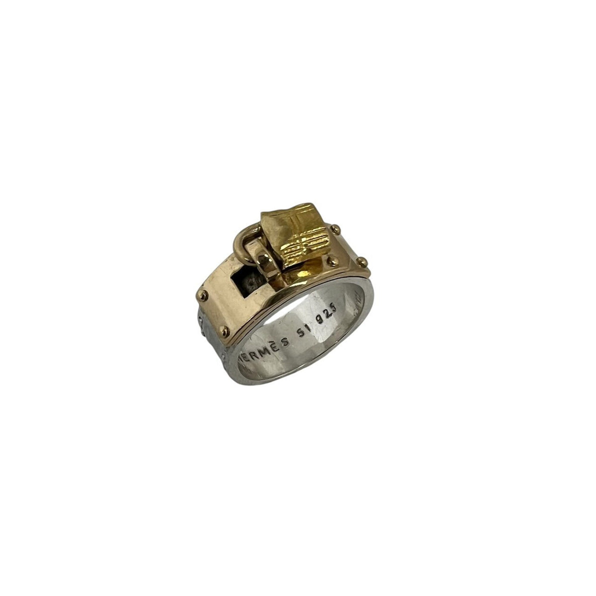 Hermes Gold Silver Yellow Gold (18K) Silver 925 Band Ring (Pre-Owned)